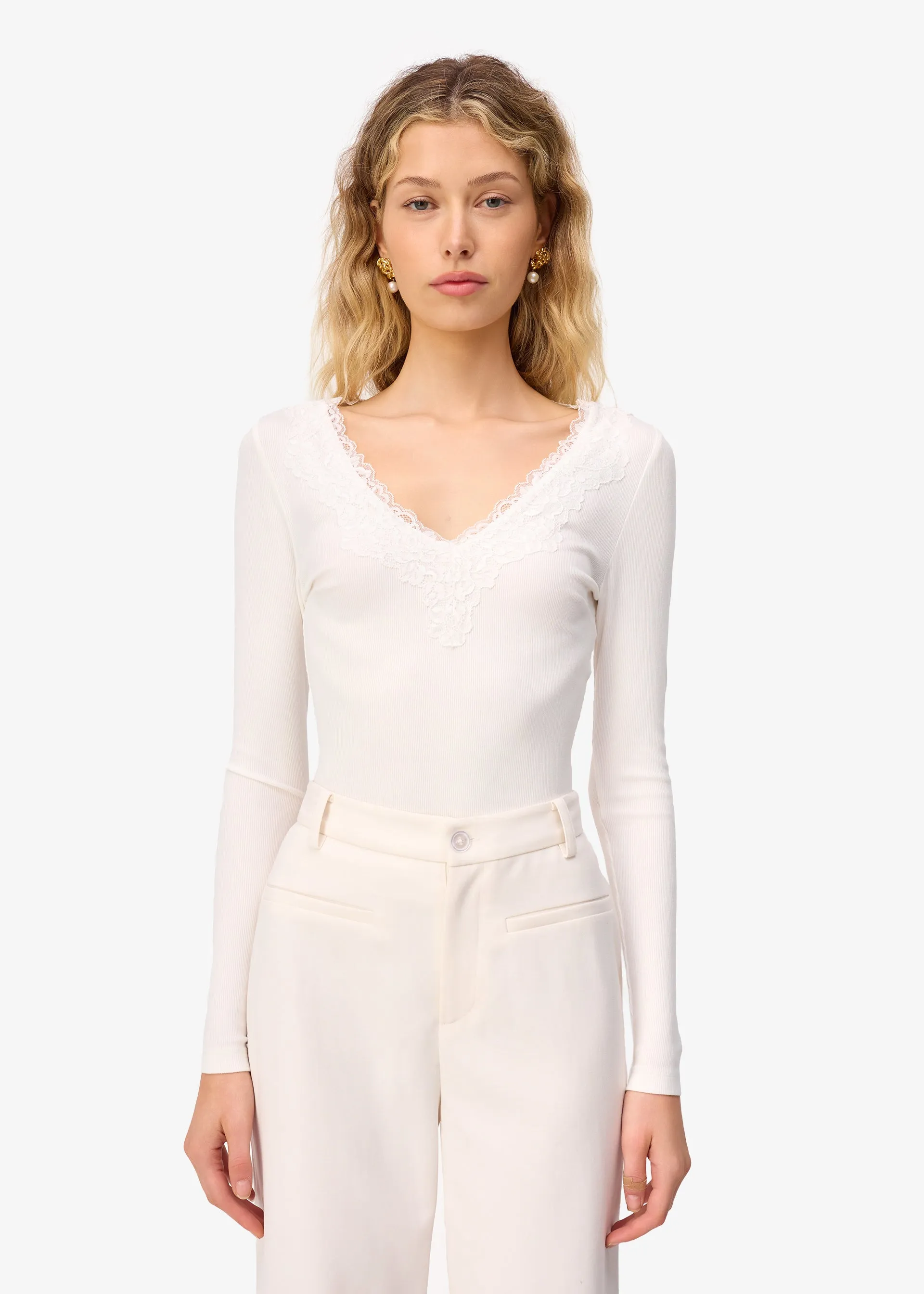 Rooney Rib Knit Top White sold by CAMI