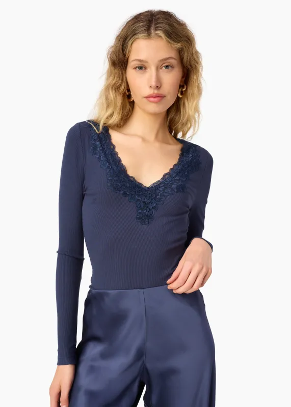 Rooney Rib Knit Top Harbor sold by Cami NYC