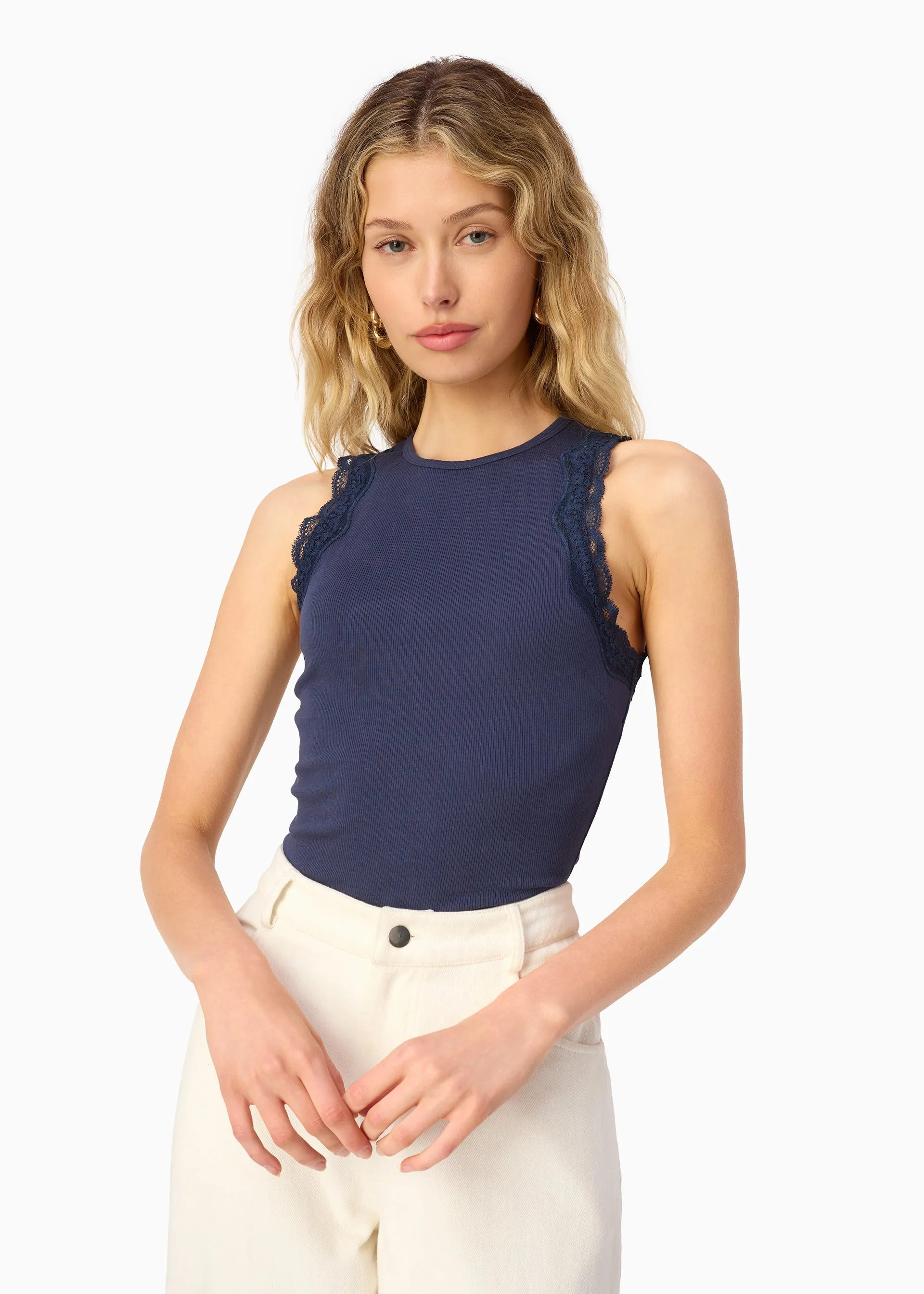Rian Rib Knit Tank Harbor sold by CAMI product image thumbnail 3