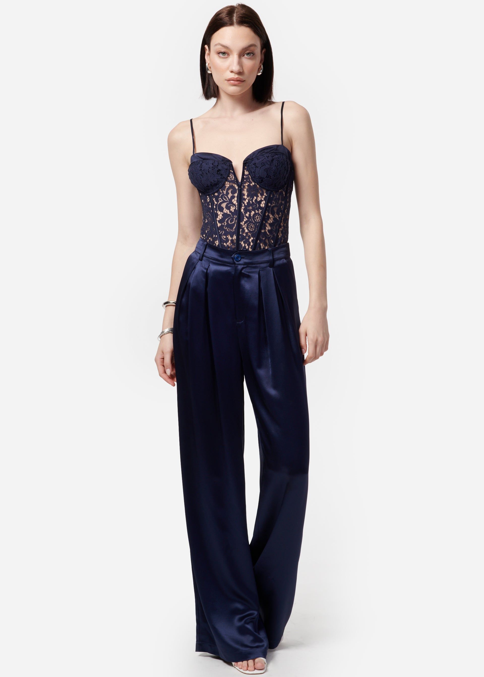 Anne Corded Lace Bodysuit Storm sold by Cami NYC product image thumbnail 2