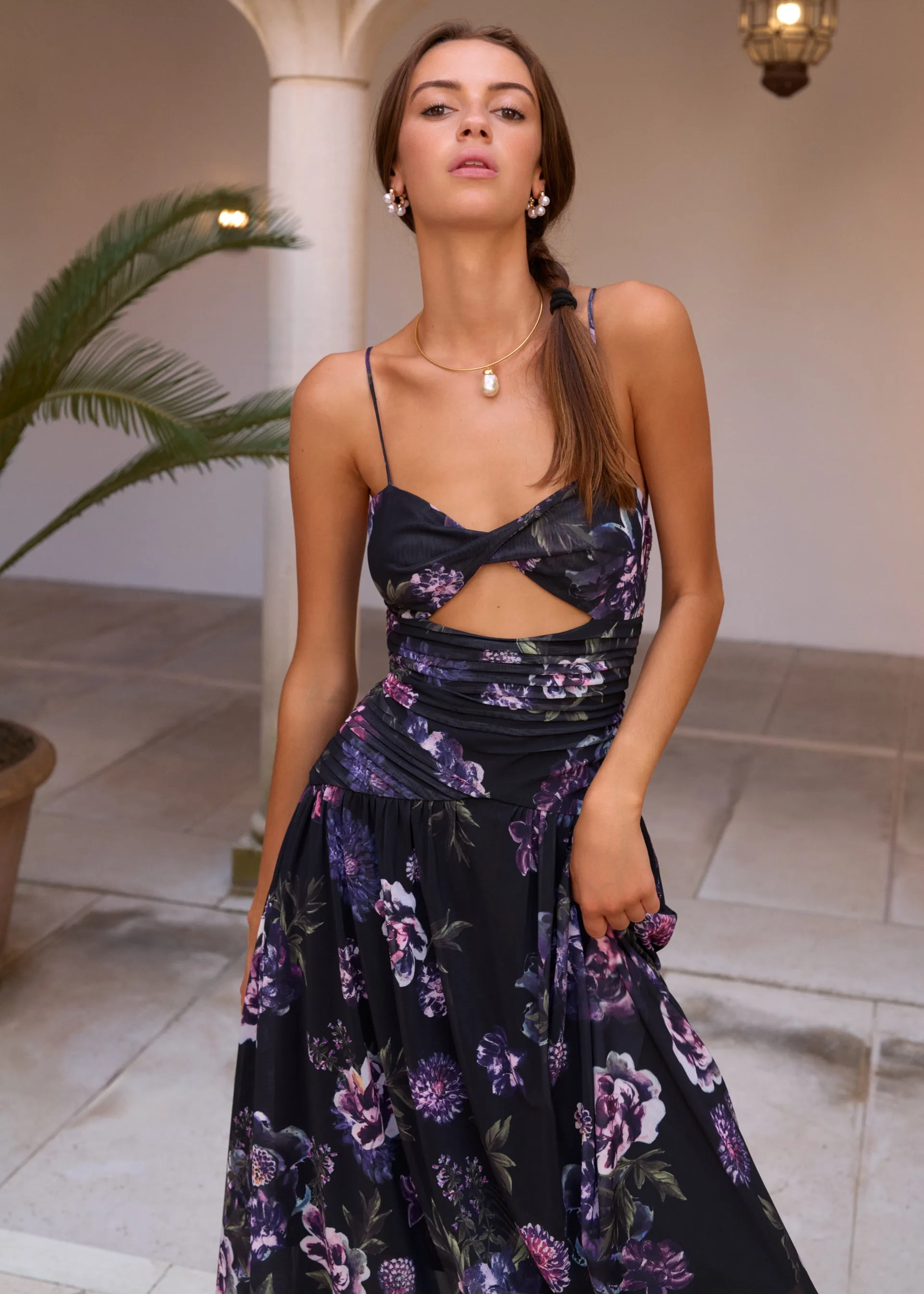 Tashi Mesh Maxi Dress Dark & Stormy sold by CAMI