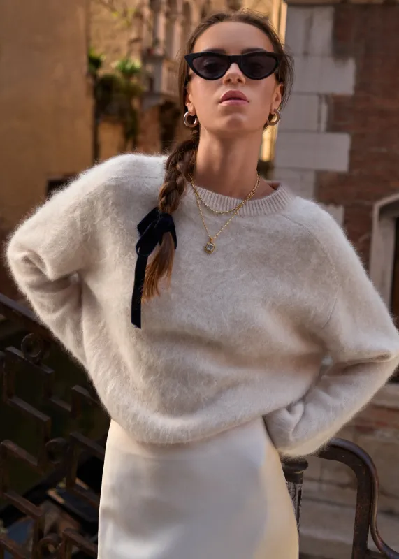Niall Cashmere Sweater Oat sold by Cami NYC
