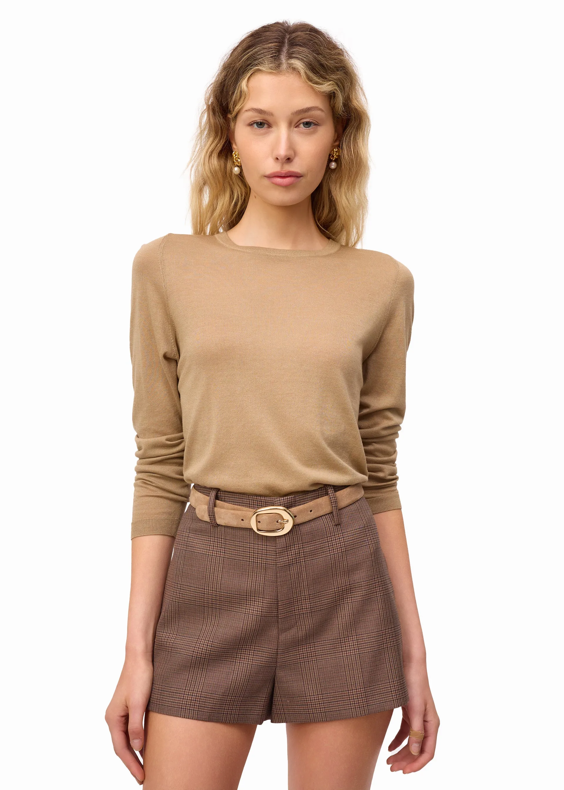 Jolie Plaid Short Fawn Plaid sold by CAMI product image thumbnail 3