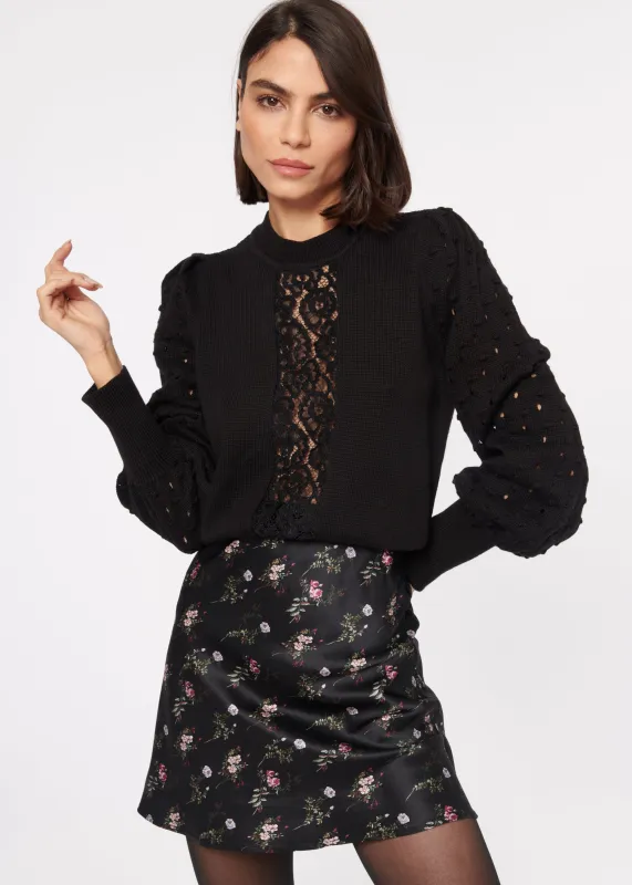 Zarah Lightweight Sweater Black sold by Cami NYC