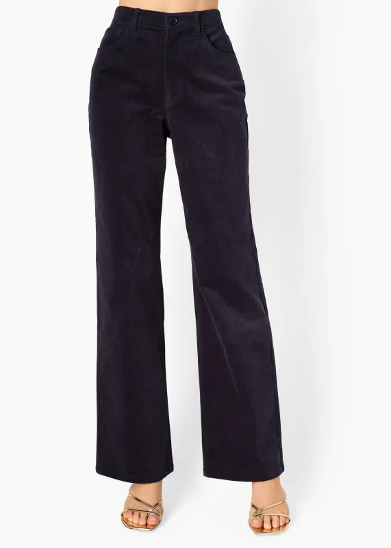Zenobia Corduroy Pant Navy sold by Cami NYC