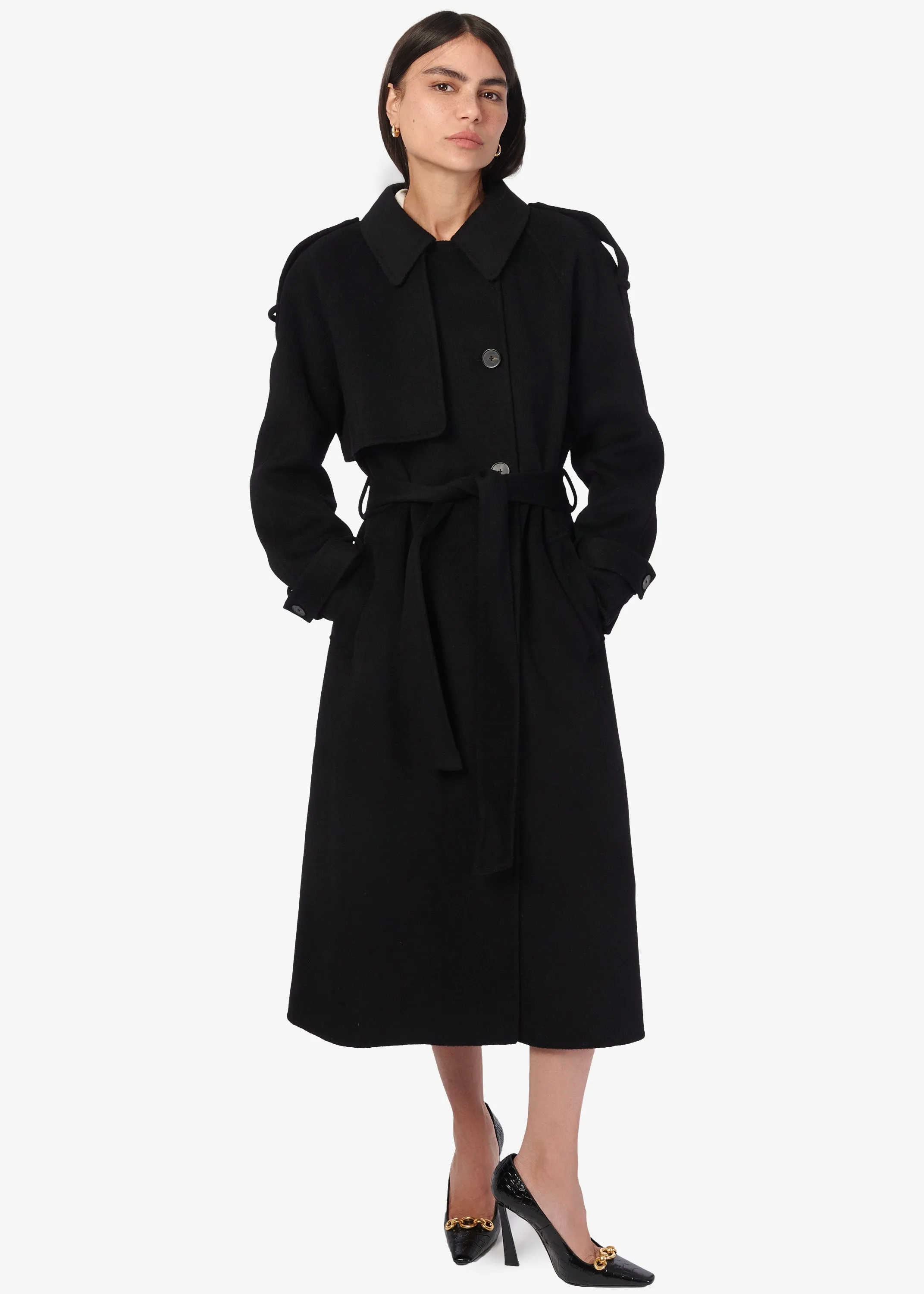 Yennifer Trench Coat Black sold by CAMI product image thumbnail 3