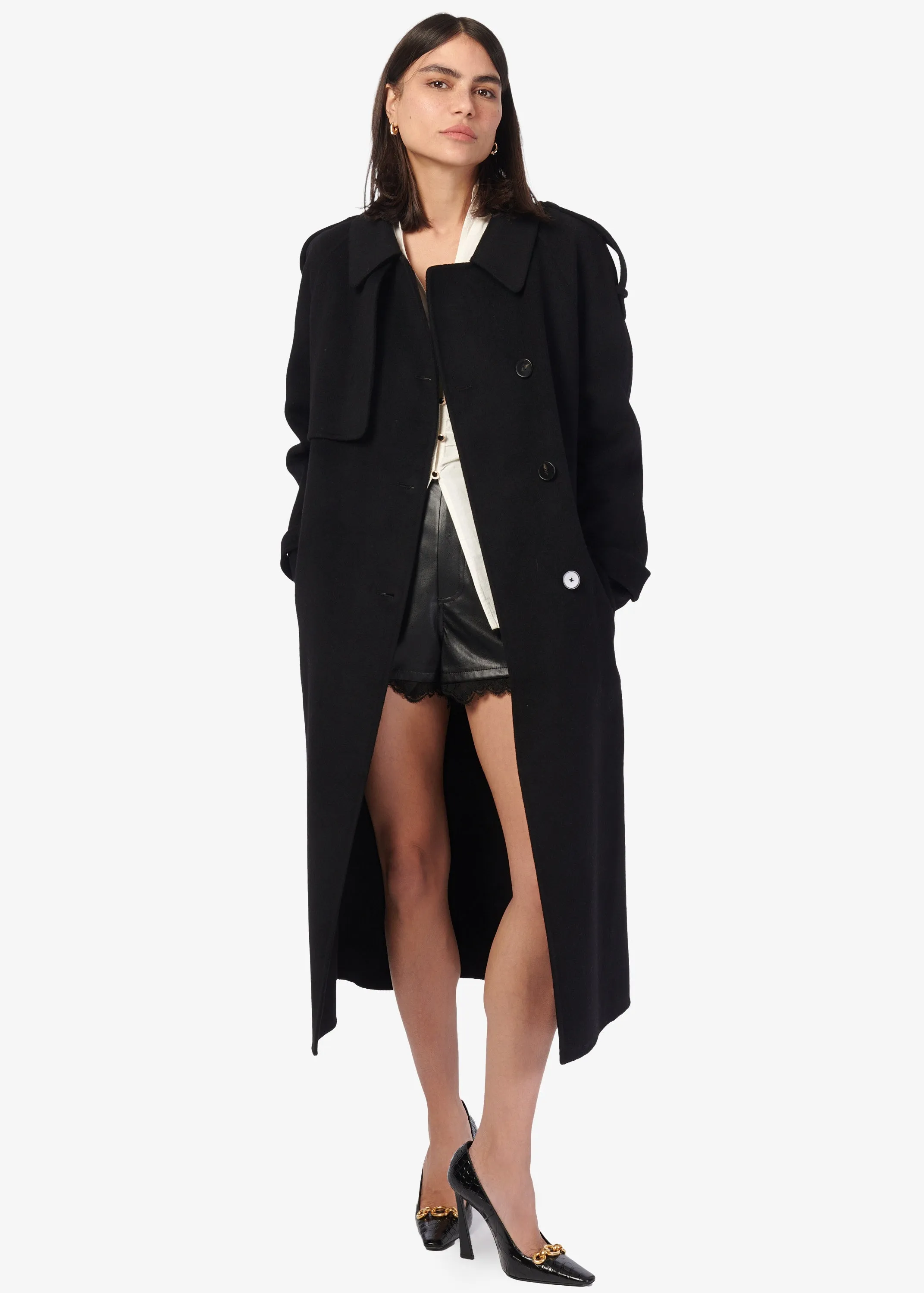 Yennifer Trench Coat Black sold by CAMI