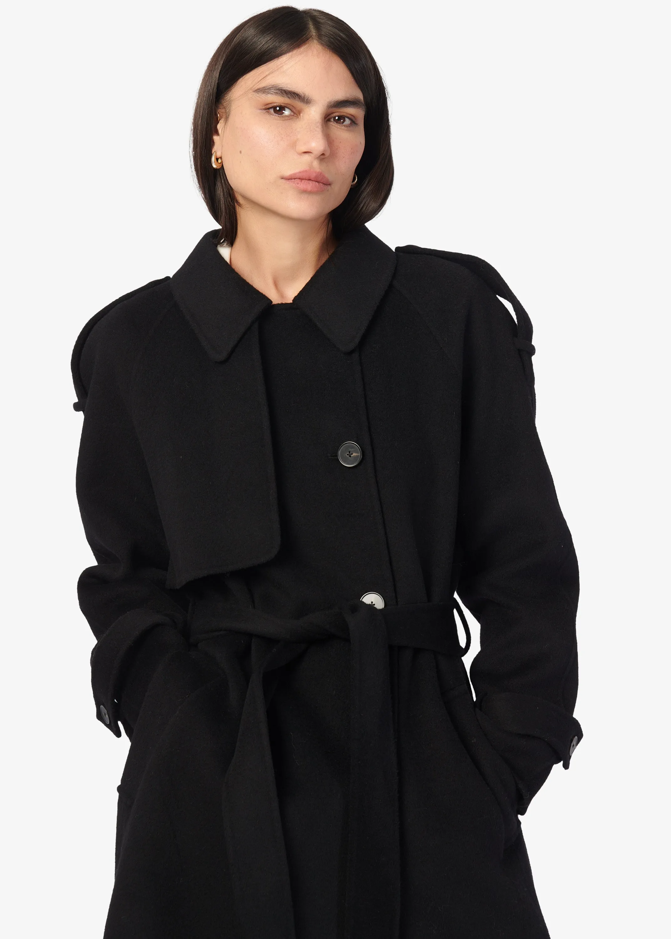 Yennifer Trench Coat Black sold by CAMI product image thumbnail 2