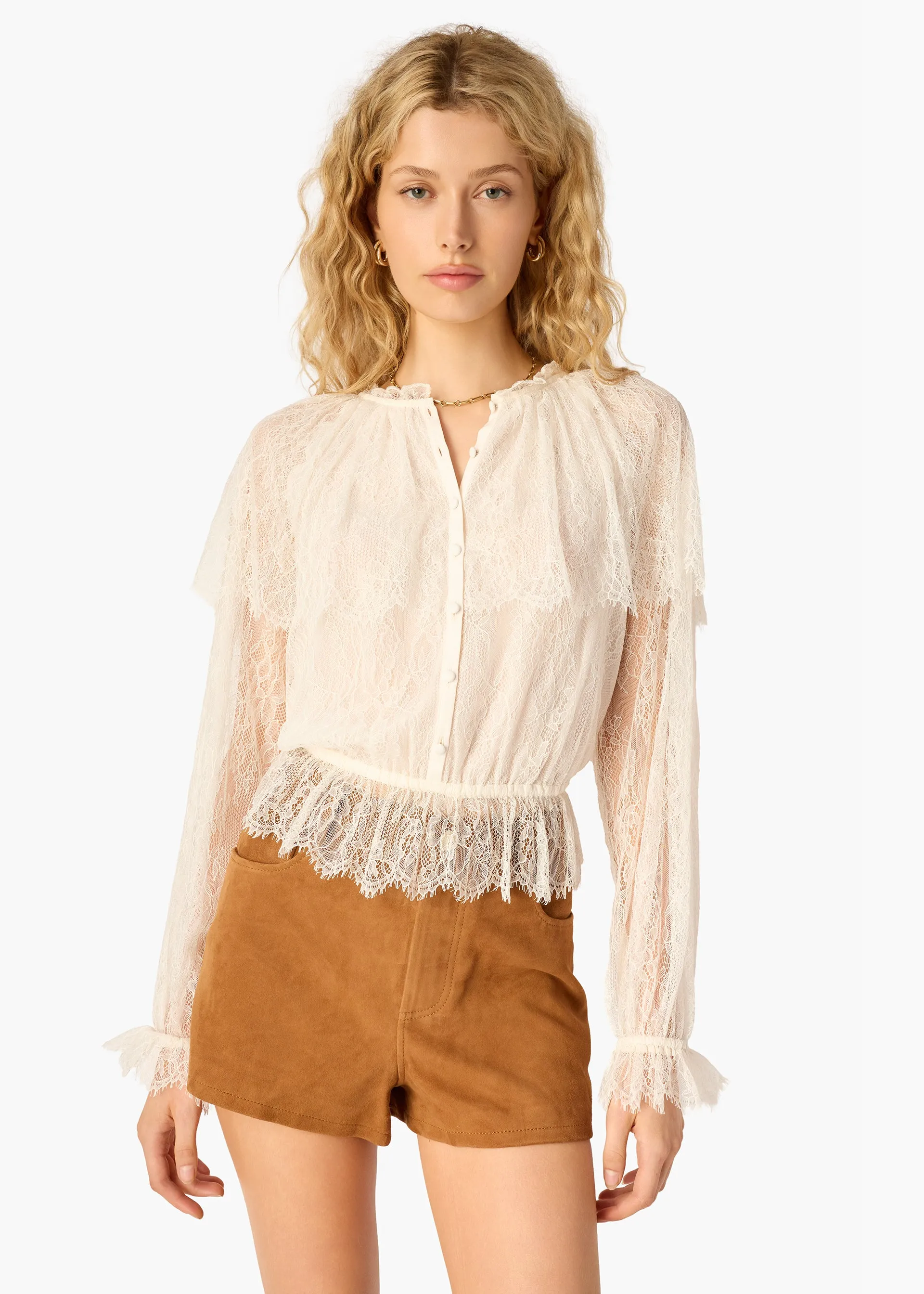 Vitoria Lace Blouse Macadamia sold by CAMI product image thumbnail 3