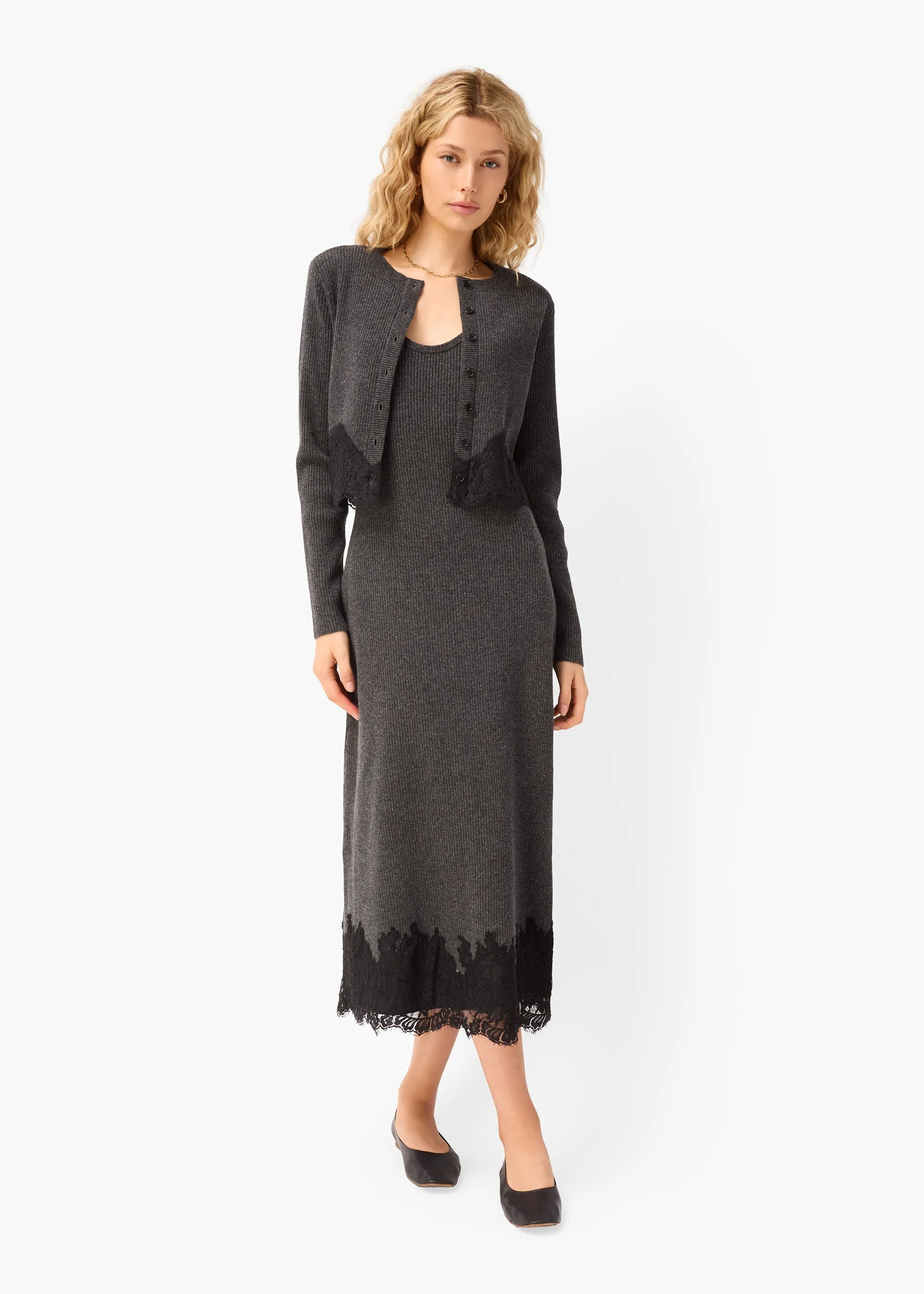 Una Knit Midi Dress Carbon sold by Cami NYC product image thumbnail 4