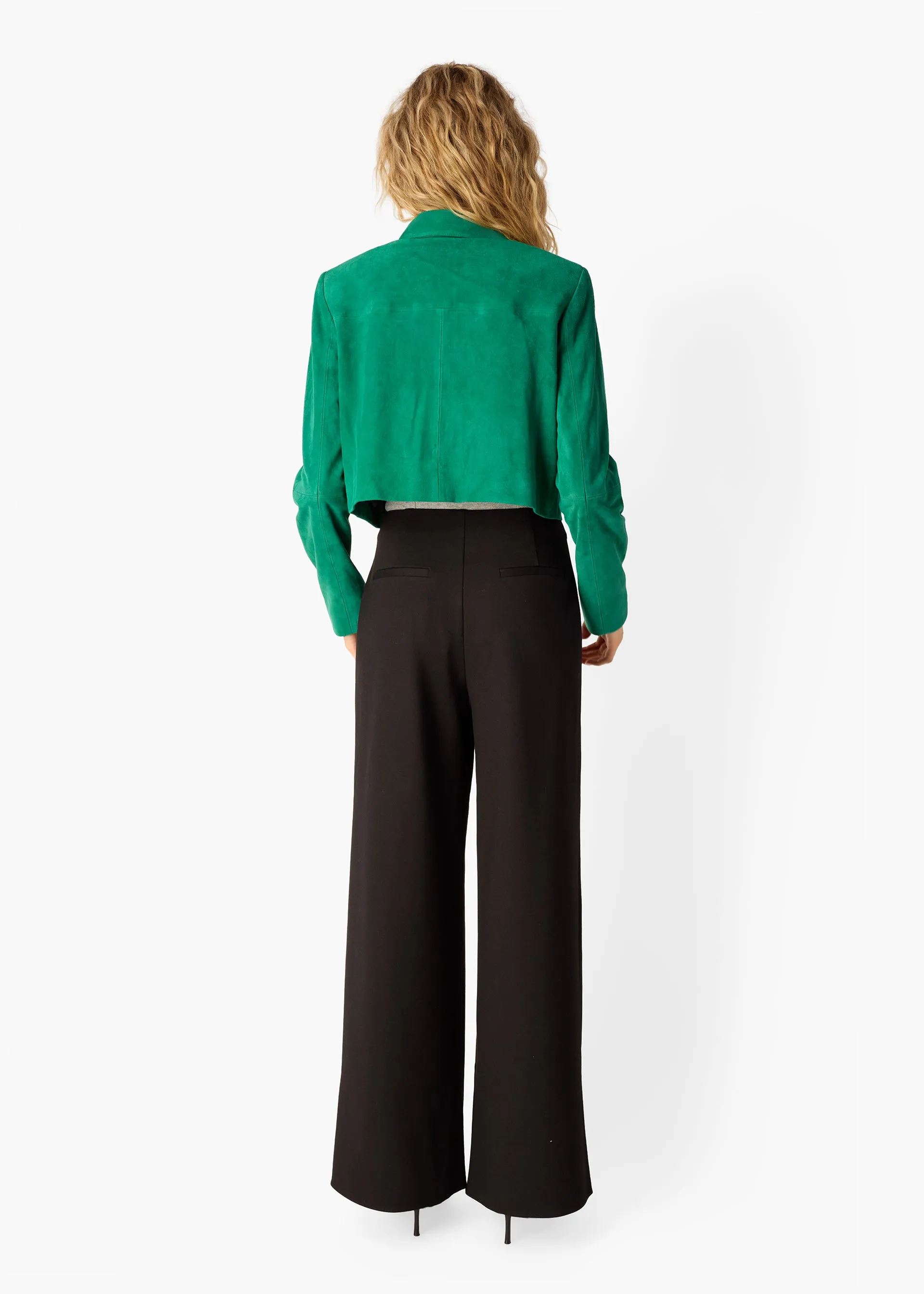 Sullivan Suede Cropped Jacket Verdant sold by Cami NYC product image thumbnail 4
