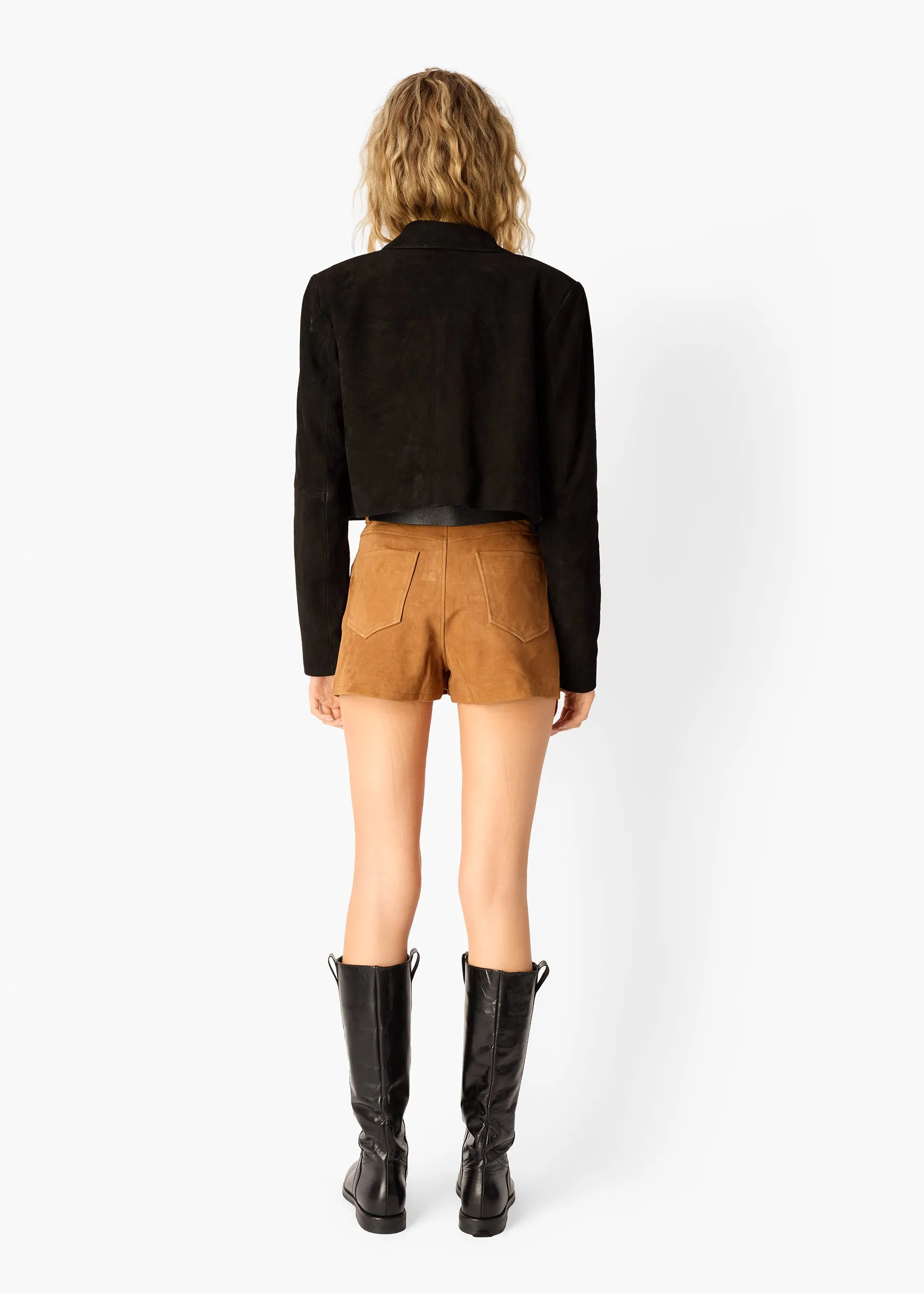 Sullivan Suede Cropped Jacket Black sold by Cami NYC product image thumbnail 5