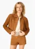 Sullivan Suede Cropped Jacket Cognac sold by Cami NYC