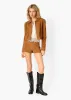 Sullivan Suede Cropped Jacket Cognac sold by Cami NYC