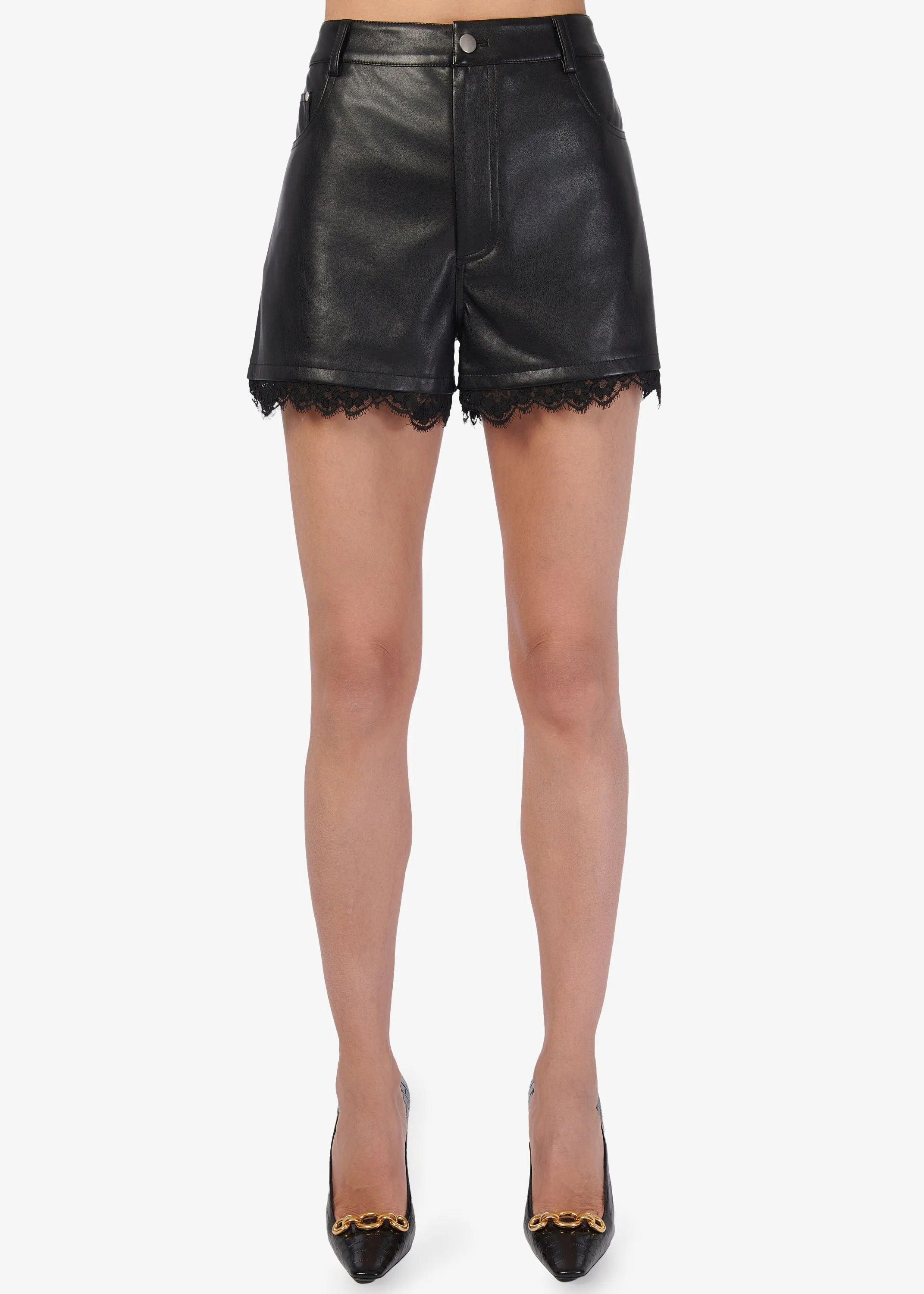 Renee Vegan Leather Short Black sold by CAMI