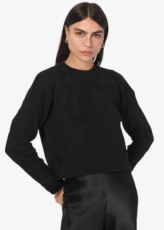 Neva Cotton Cashmere Sweater Black sold by Cami NYC