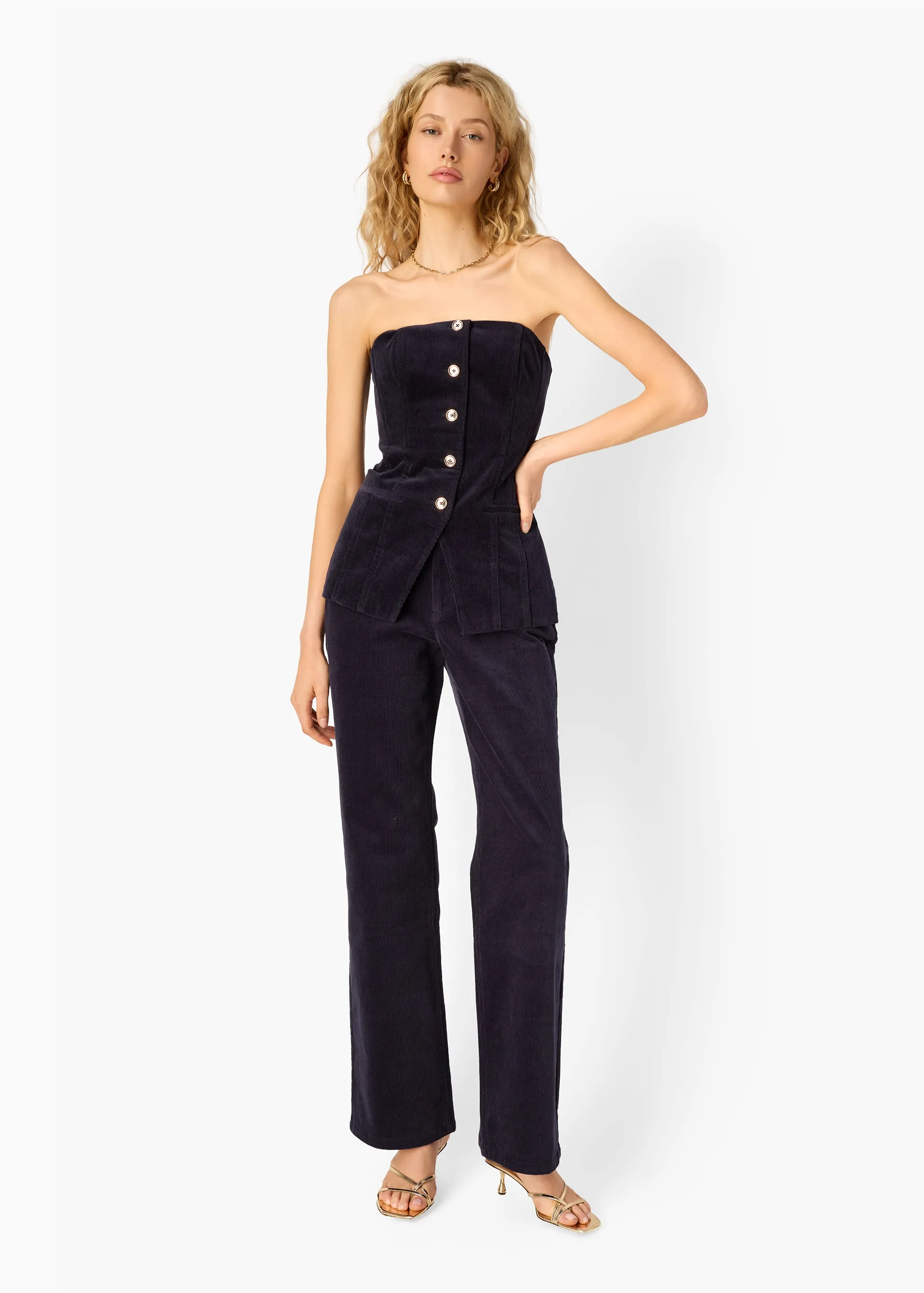 Iman Corduroy Strapless Top Navy sold by CAMI product image thumbnail 4