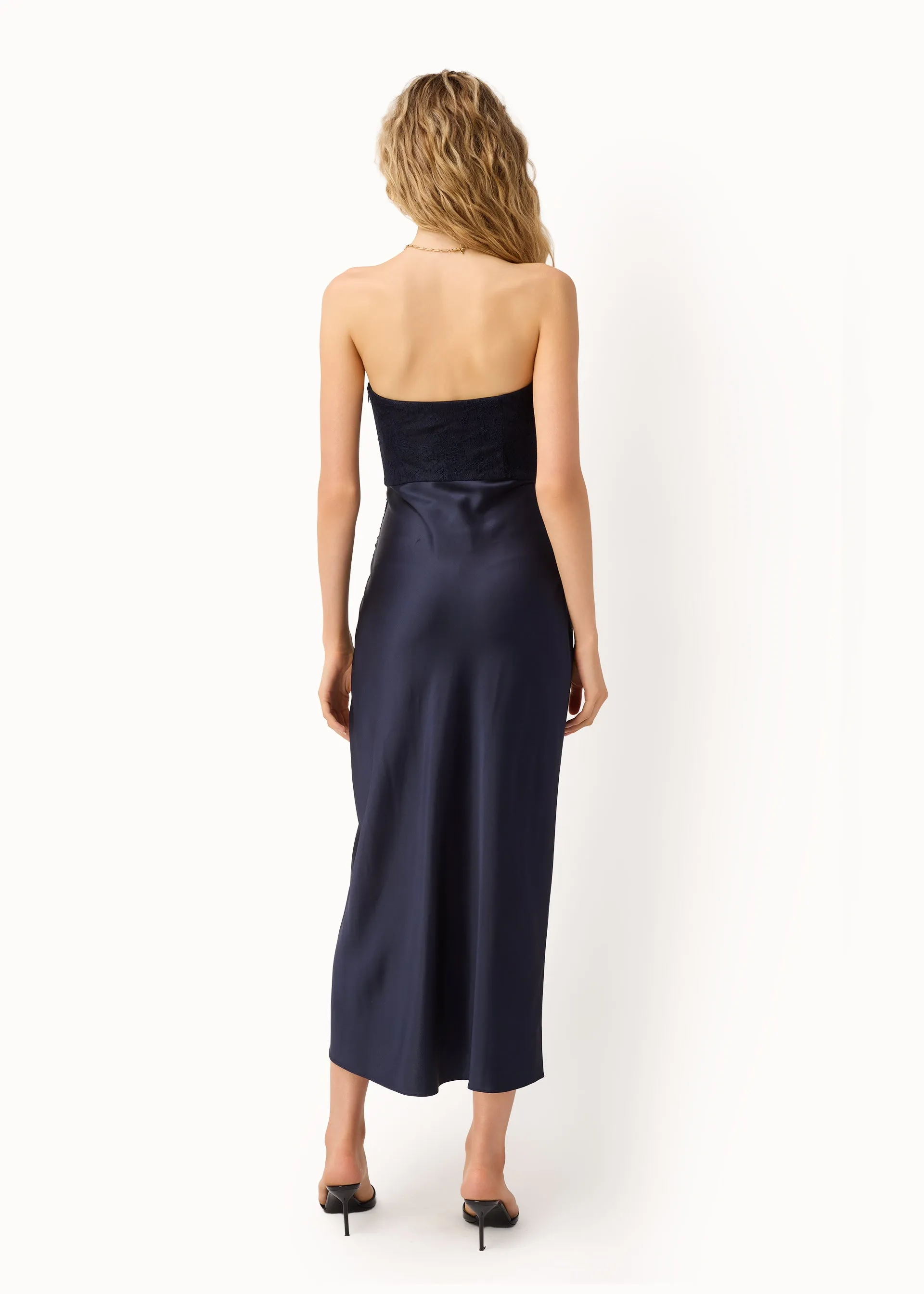 Echo Strapless Midi Dress Navy sold by CAMI product image thumbnail 5
