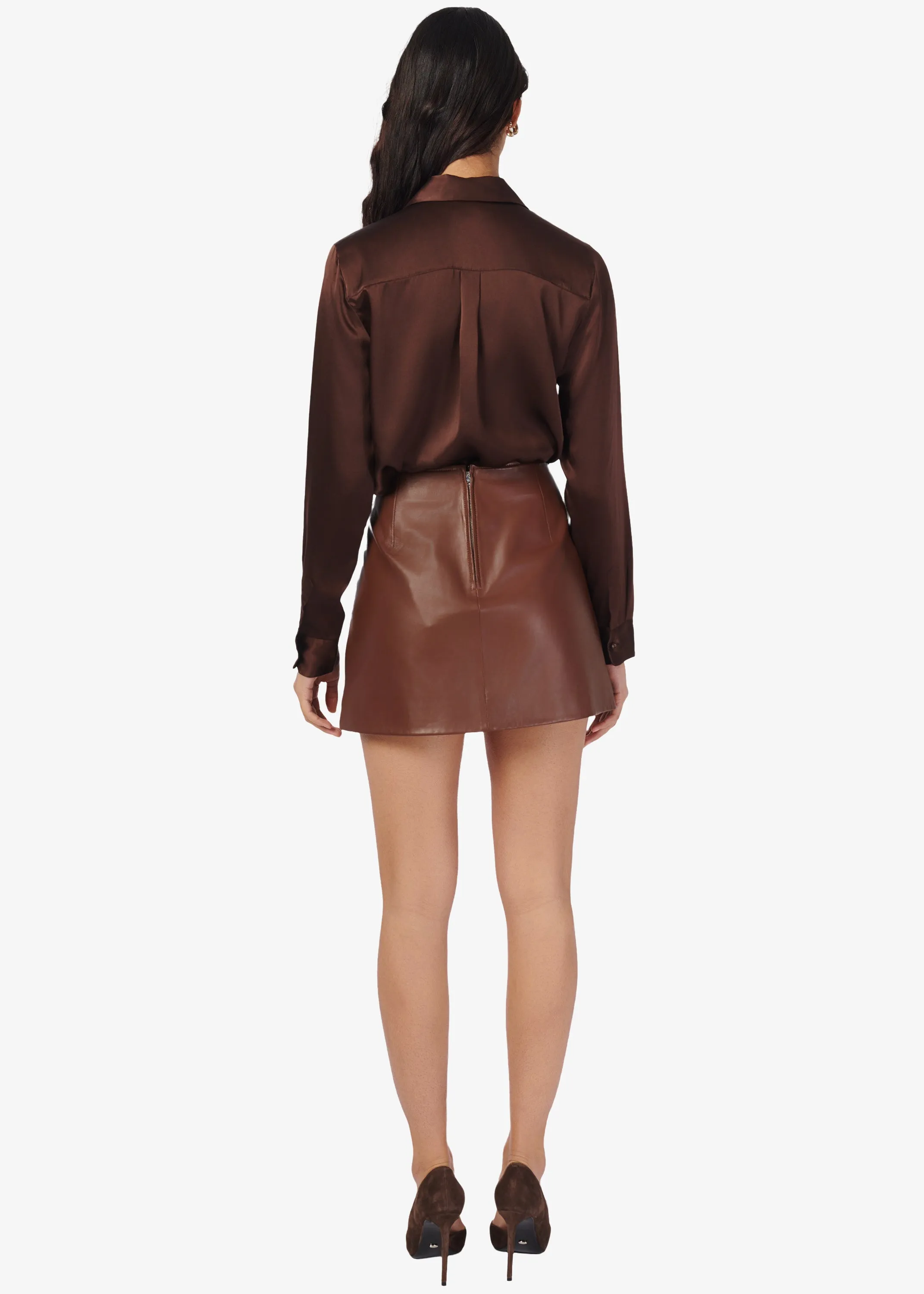 Cillian Genuine Leather Mini Skirt Mousse sold by CAMI product image thumbnail 5
