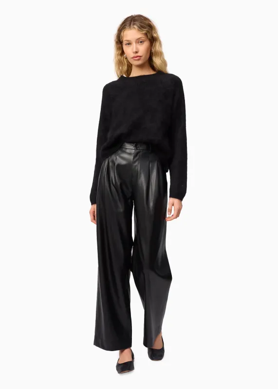 Andorra High Rise Vegan Leather Pant Black sold by Cami NYC