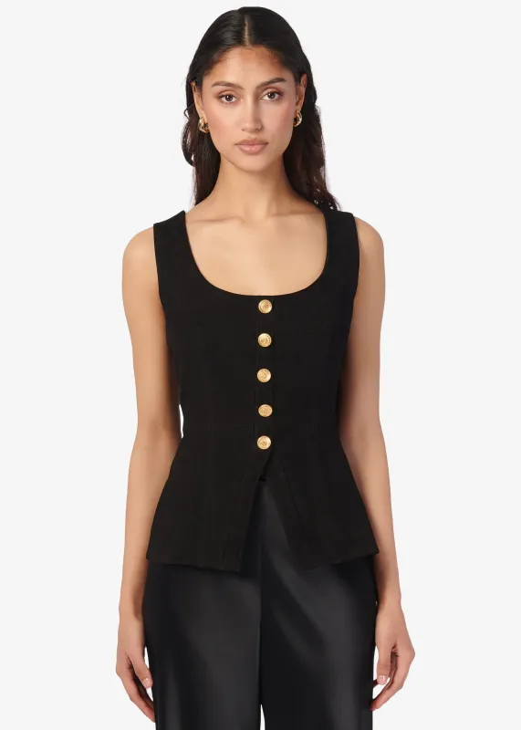 Nolan Suede Corset Top Black sold by Cami NYC