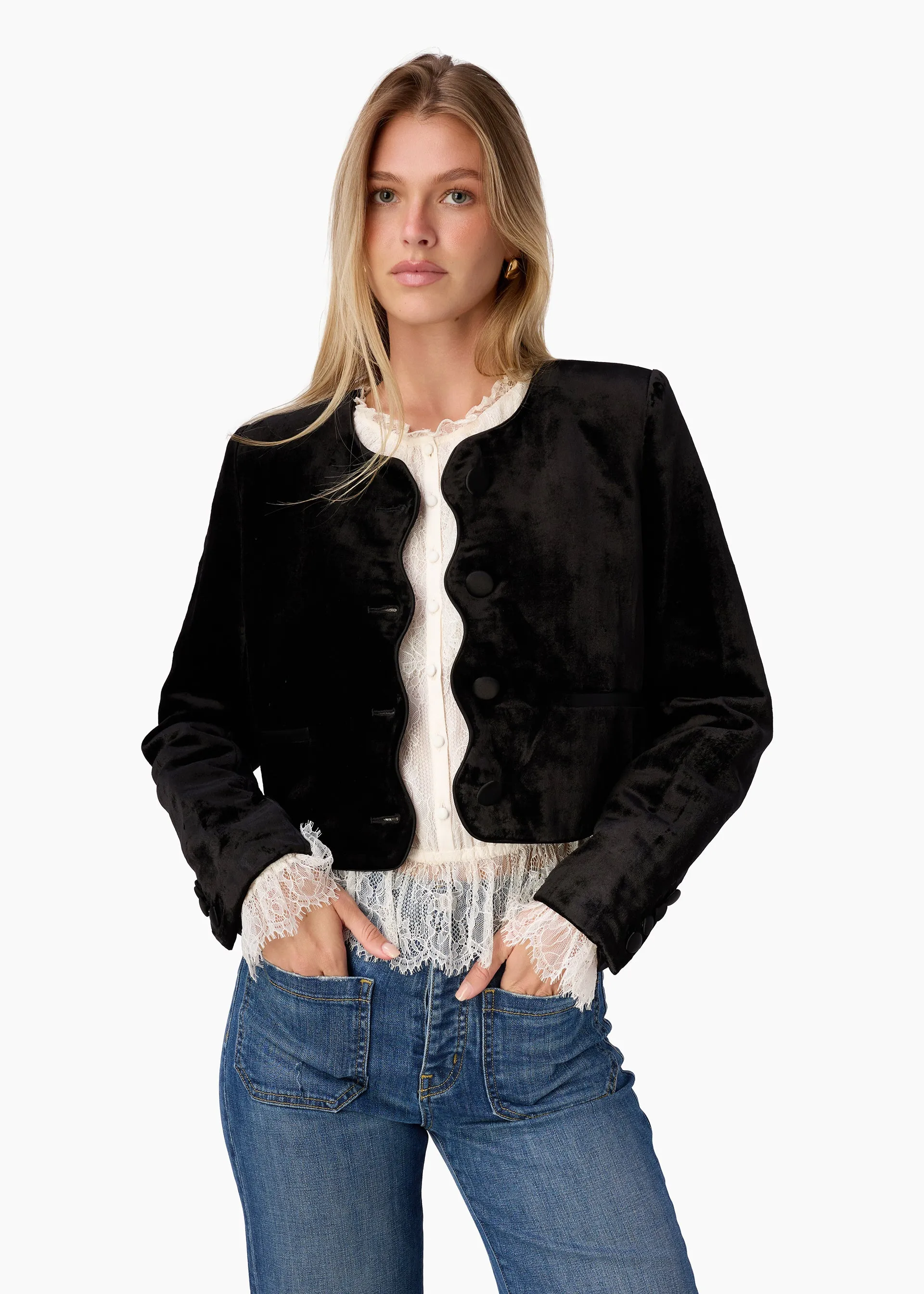 Apollonia Velvet Blazer Black sold by Cami NYC product image thumbnail 3
