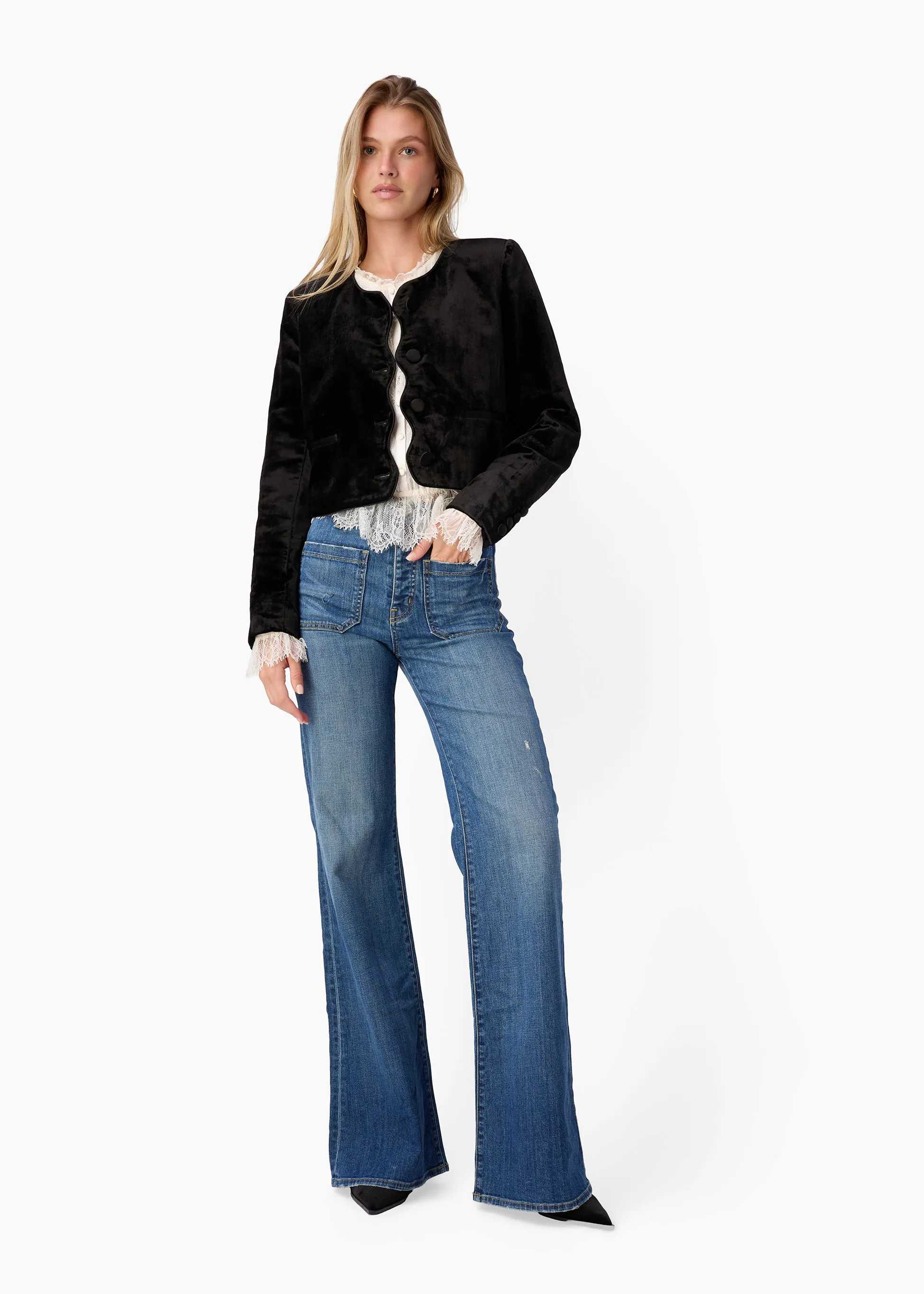 Apollonia Velvet Blazer Black sold by Cami NYC product image thumbnail 2