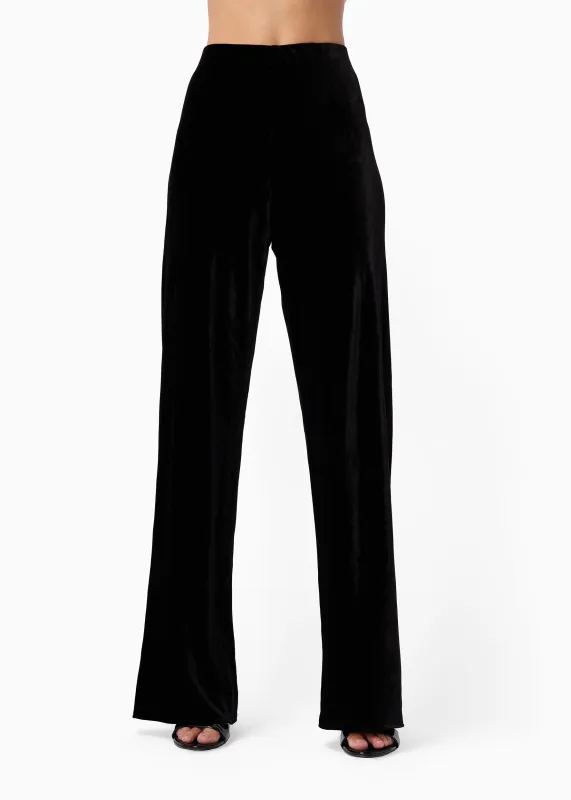 Bristol Mid Rise Velvet Pant Black sold by Cami NYC