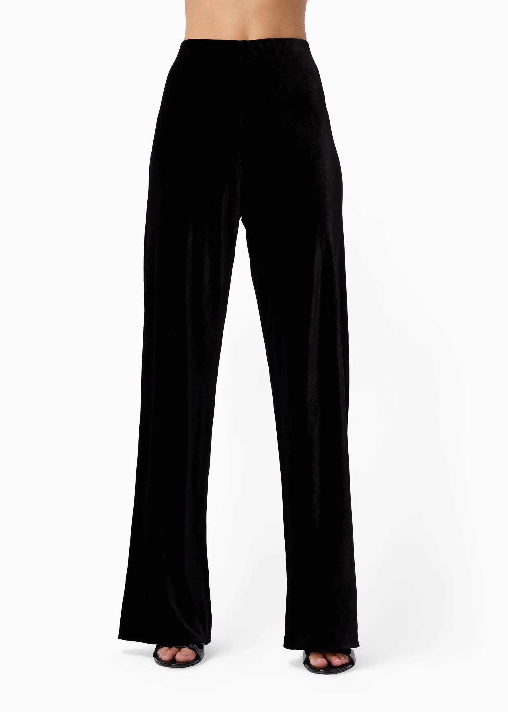 Bristol Mid Rise Velvet Pant Black sold by CAMI