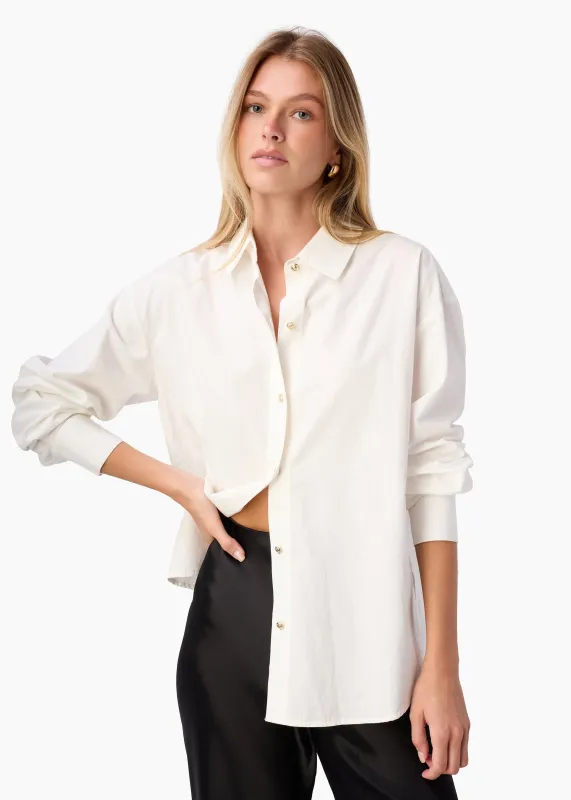 Sumayya Cotton Poplin Top White sold by Cami NYC