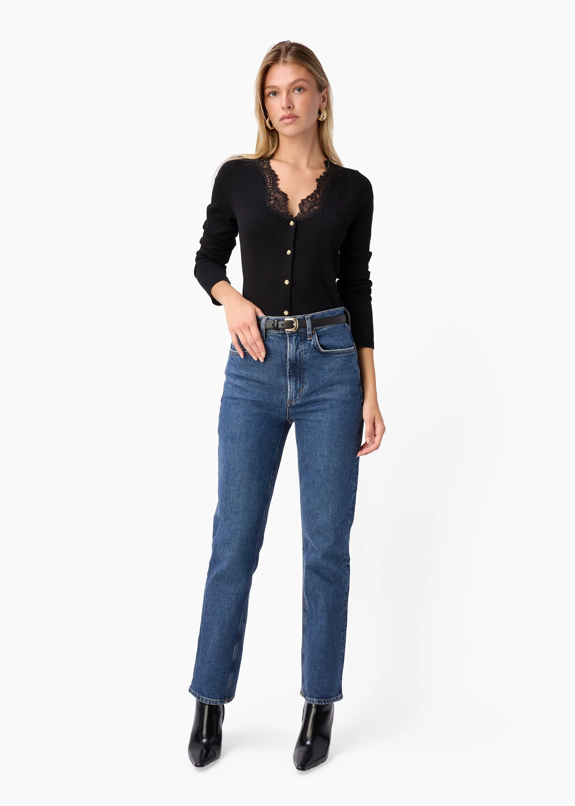 Eirene Lightweight Knit Cardigan Black sold by Cami NYC product image thumbnail 3