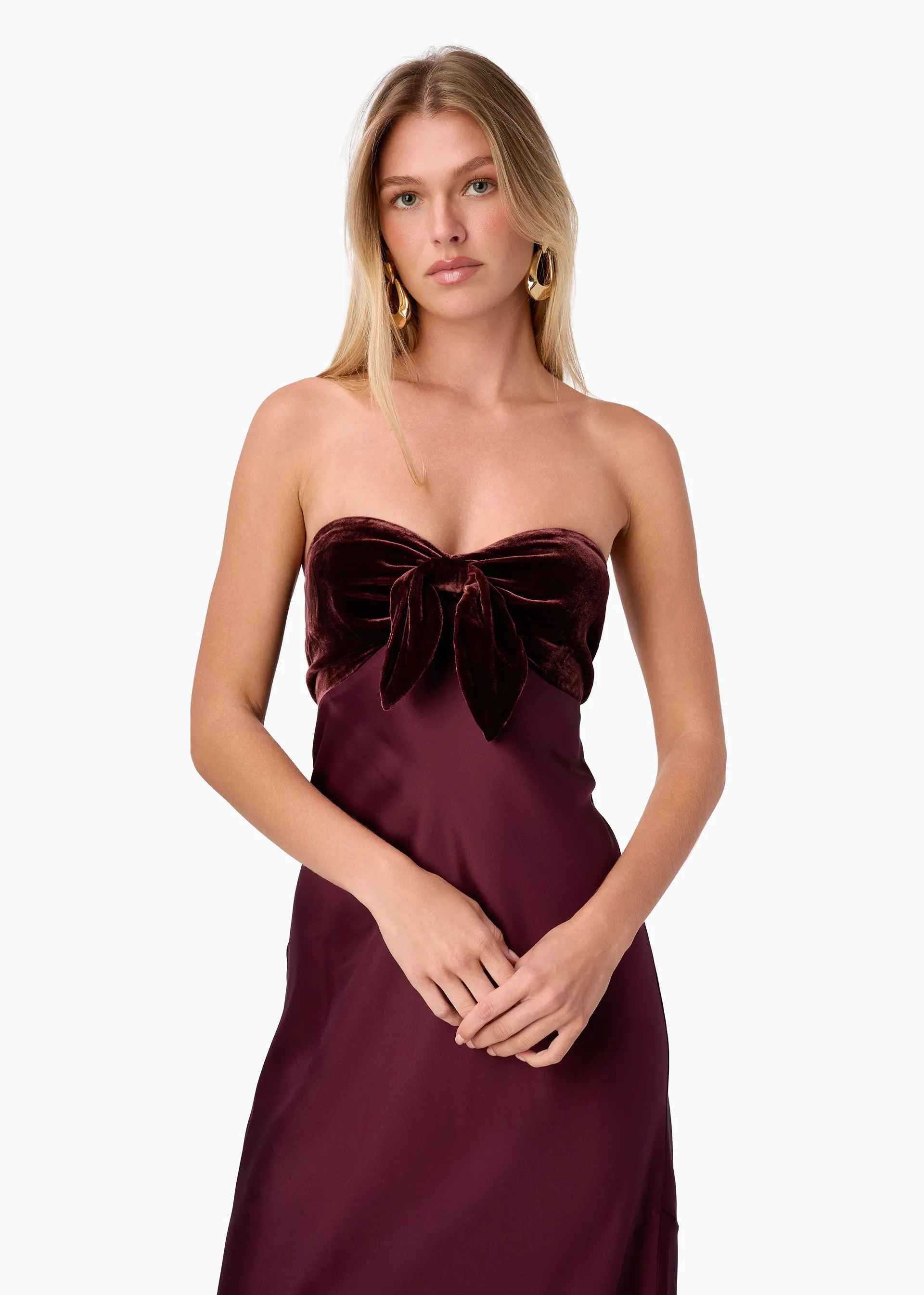 Lavinia Strapless Gown Cranberry sold by CAMI product image thumbnail 5