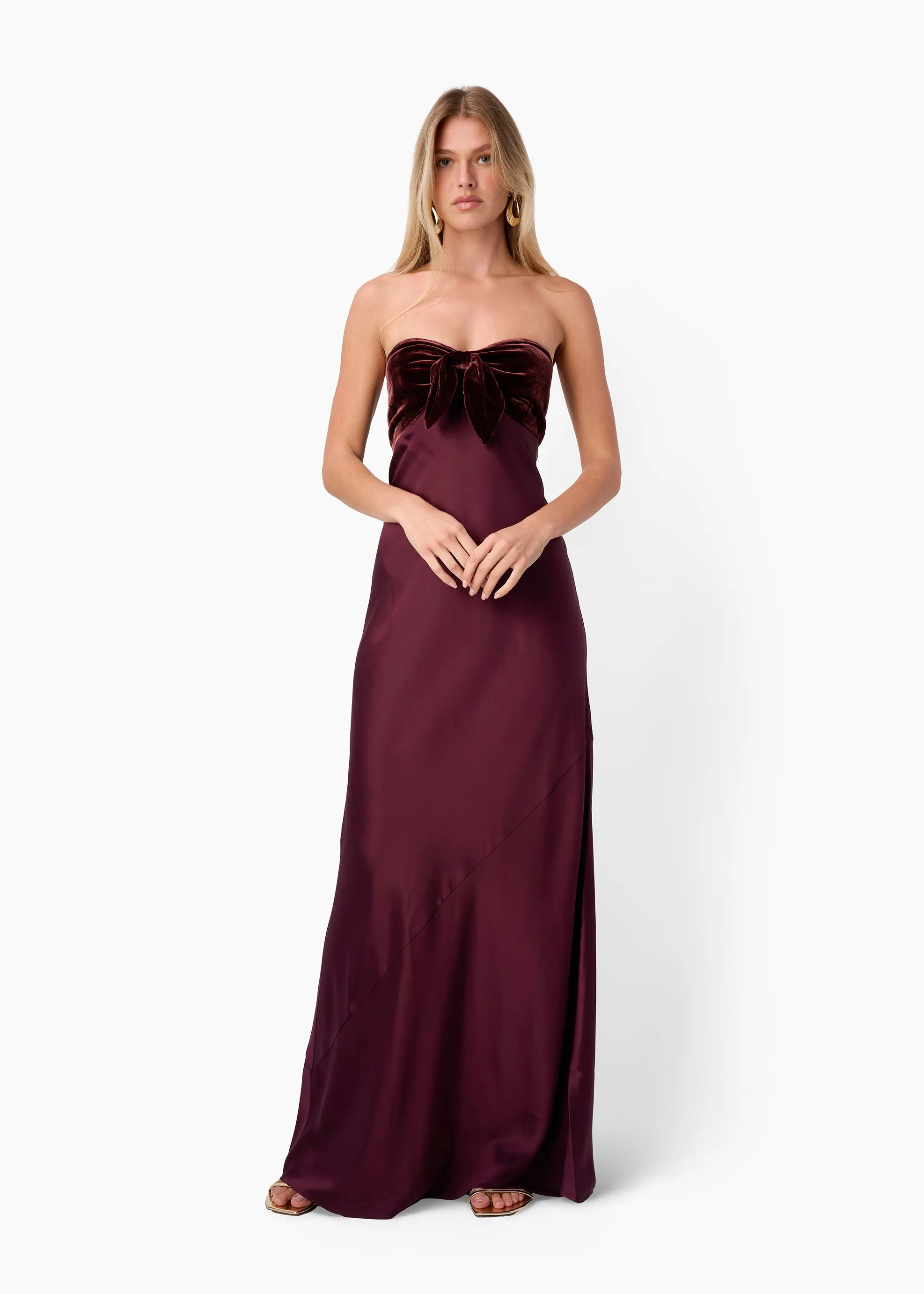 Lavinia Strapless Gown Cranberry sold by CAMI product image thumbnail 2