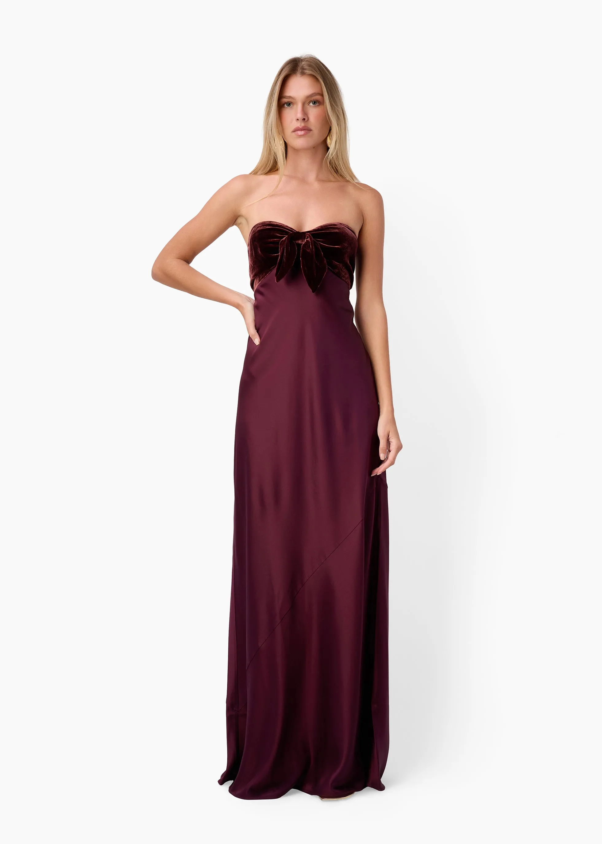 Lavinia Strapless Gown Cranberry sold by CAMI product image thumbnail 4
