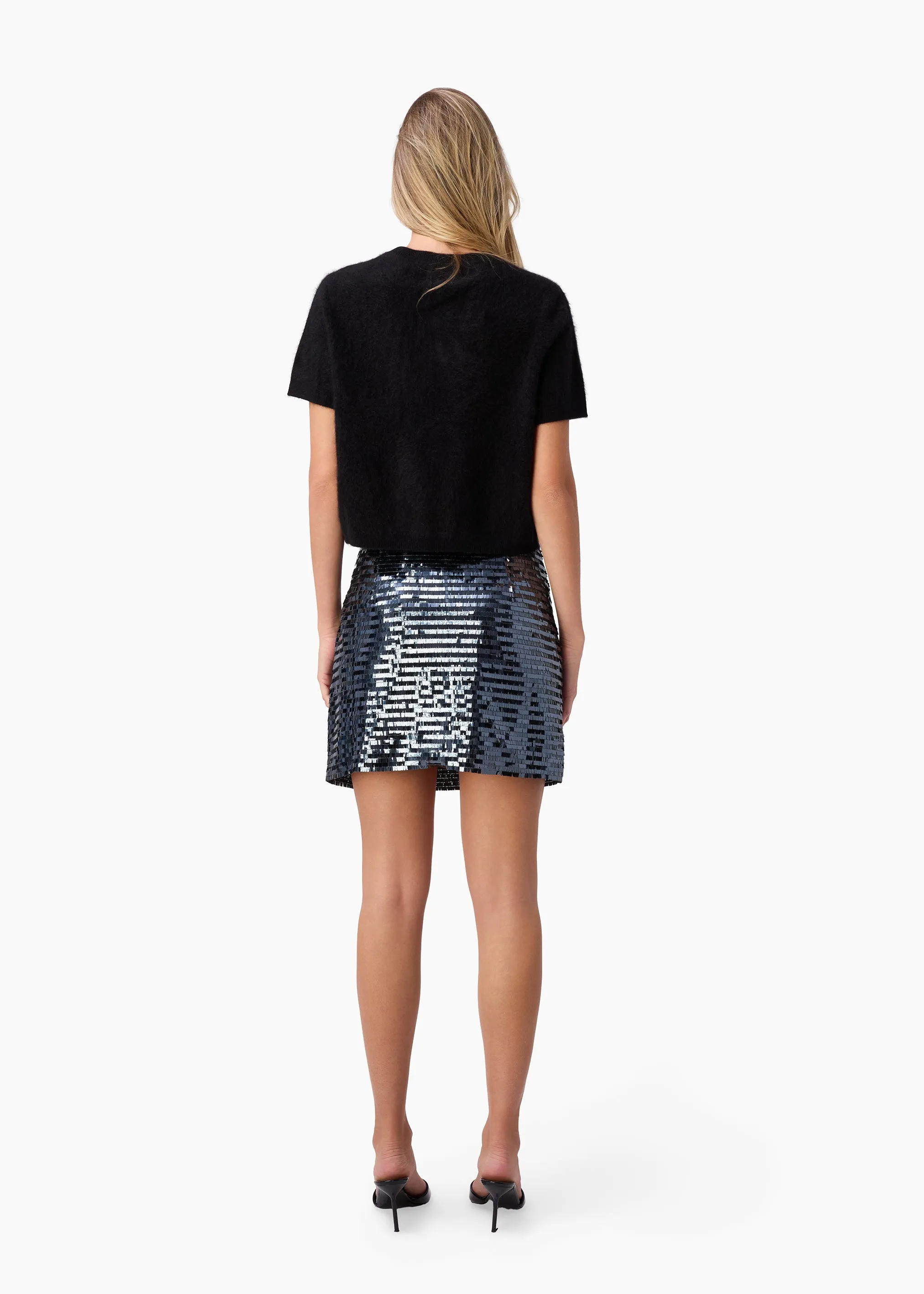 Fayruz Mid Rise Sequin Mini Skirt Coal sold by CAMI product image thumbnail 5