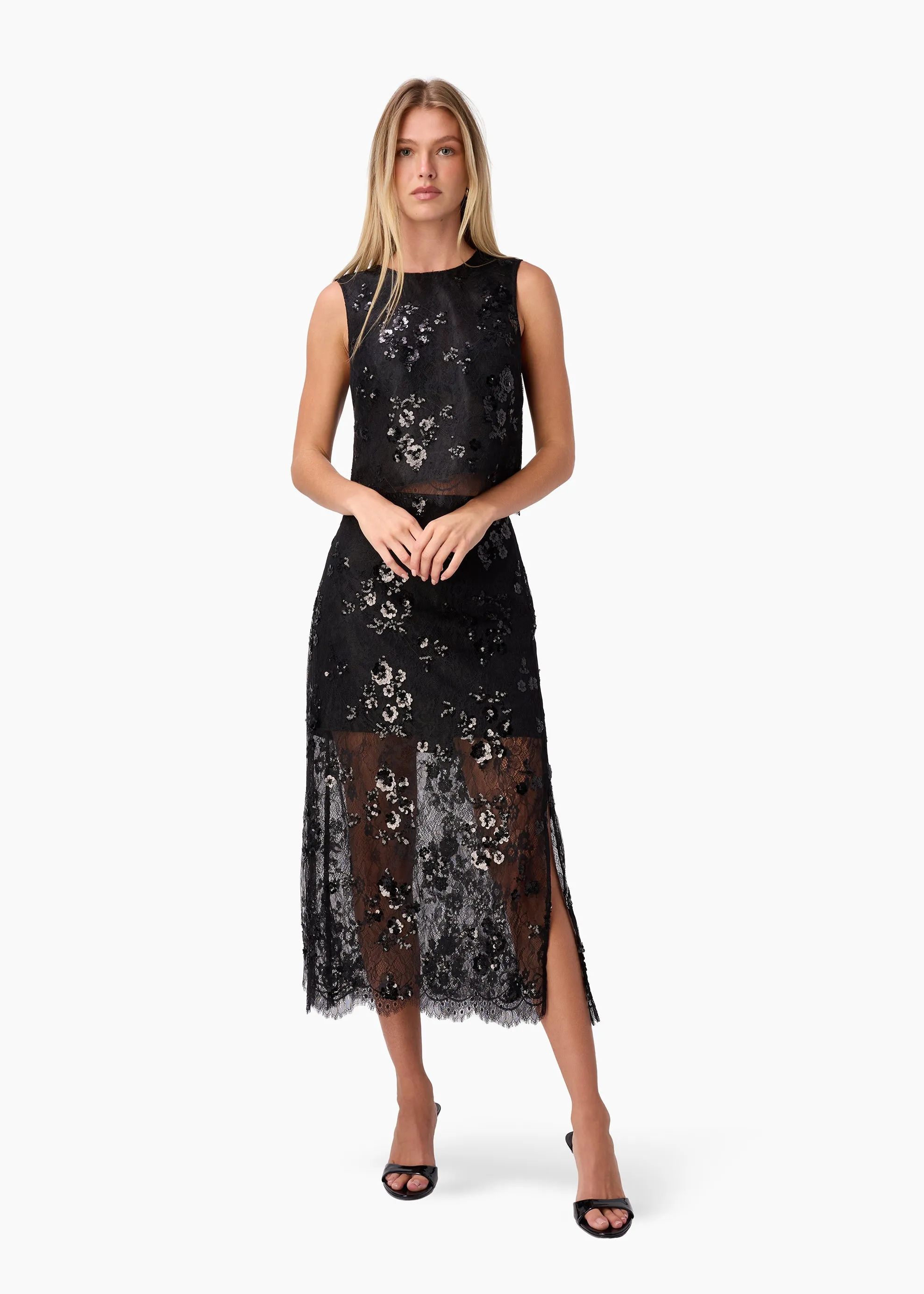 Aracely Sequin Lace Cropped Top Black sold by CAMI product image thumbnail 3