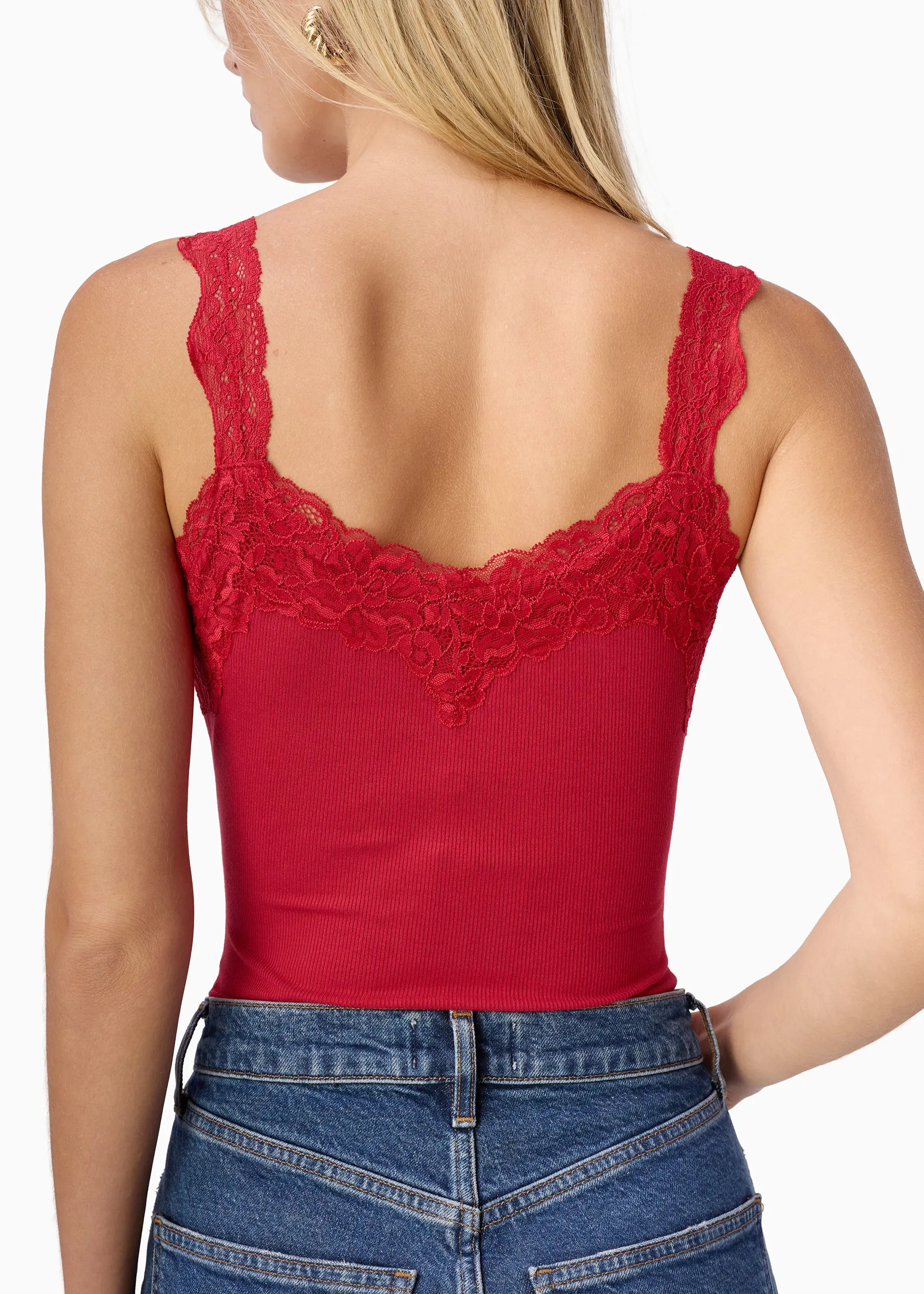 Lani Rib Knit Tank Poppy sold by CAMI product image thumbnail 4