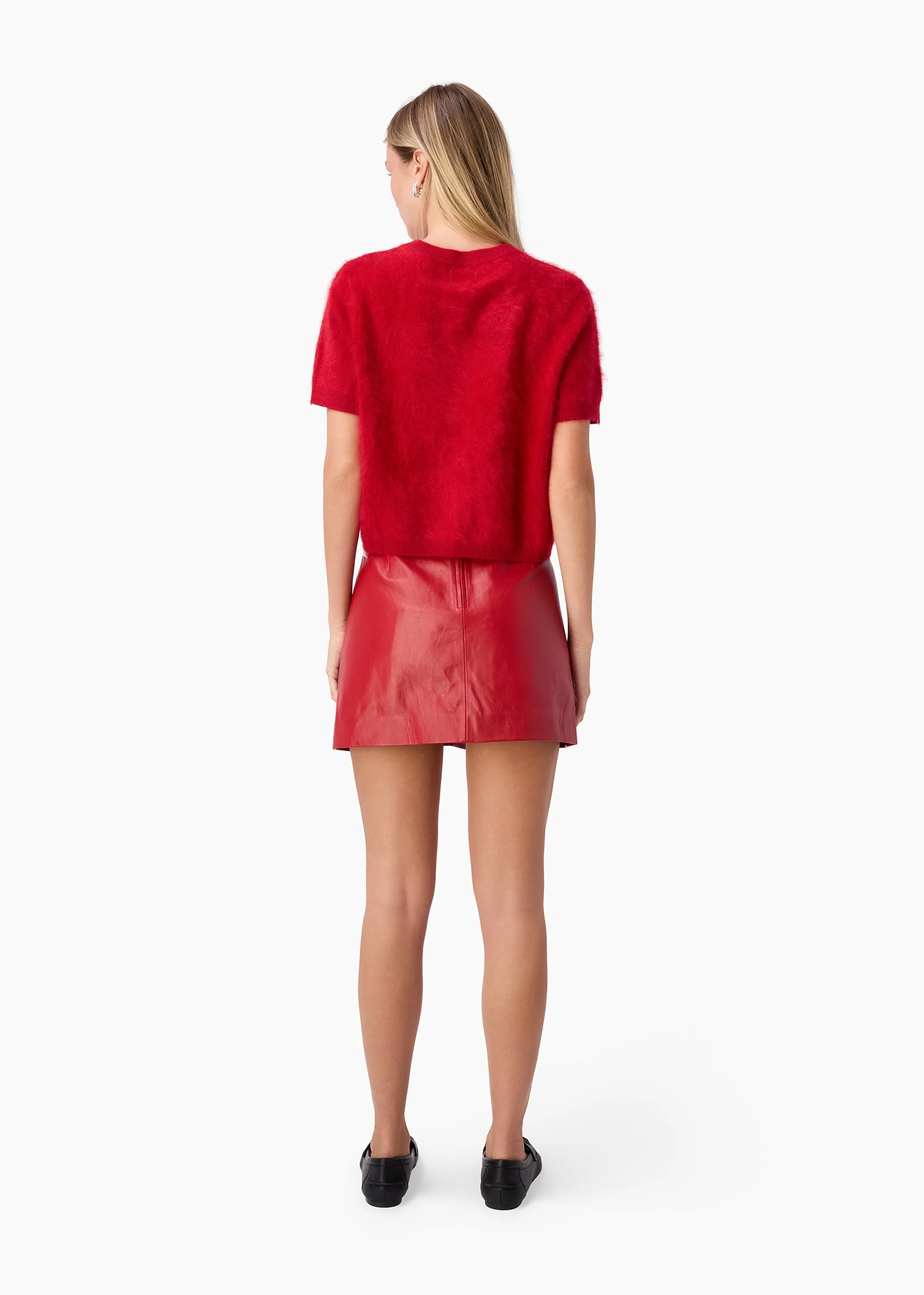 Cillian Genuine Leather Mini Skirt Poppy sold by Cami NYC product image thumbnail 5