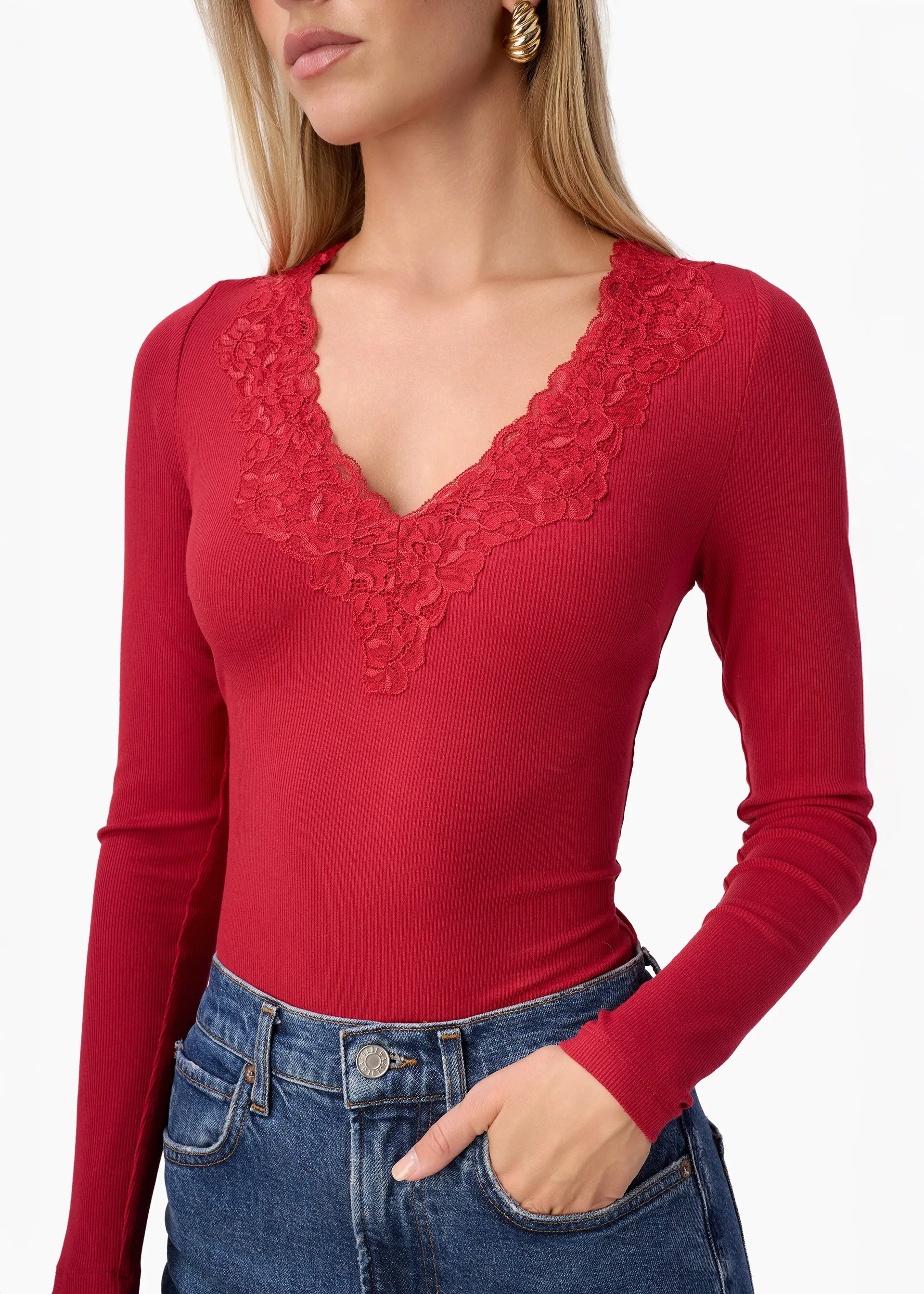 Rooney Rib Knit Top Poppy sold by CAMI product image thumbnail 3