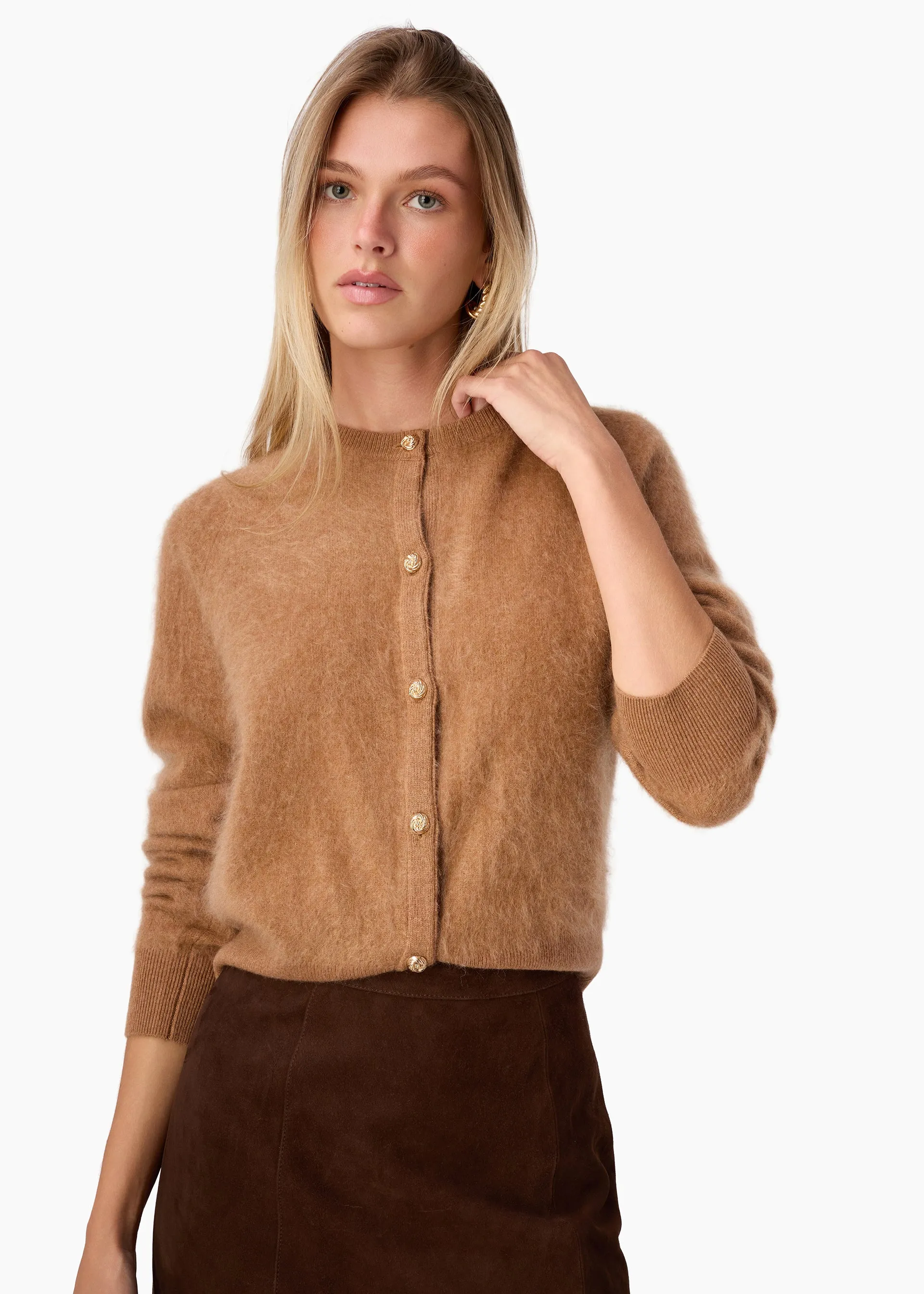 Dorian Cashmere Cardigan Caramel sold by CAMI product image thumbnail 4