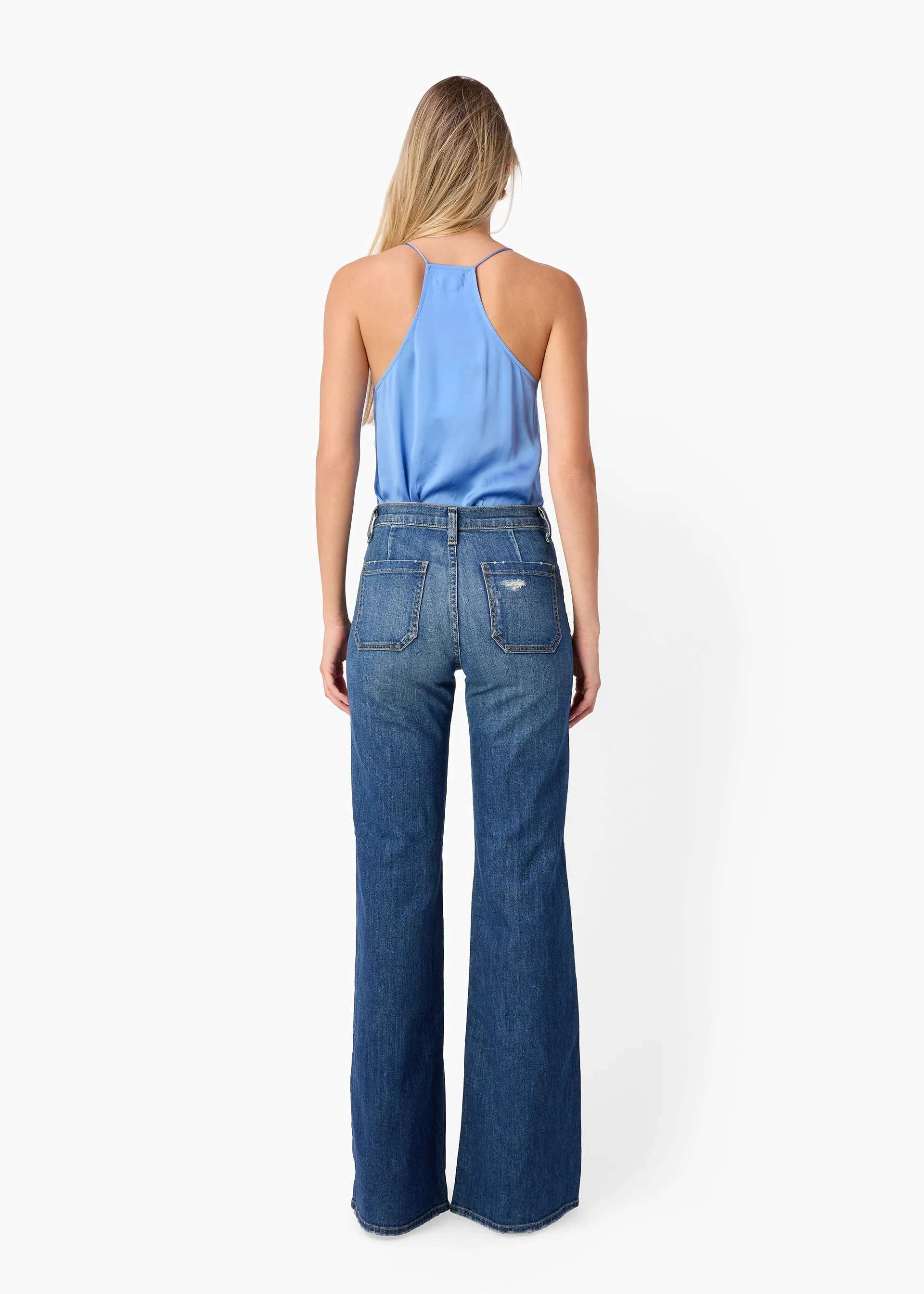 Racer Charmeuse Camisole Cerulean sold by Cami NYC product image thumbnail 4