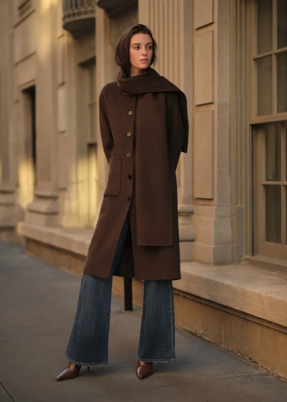 Winifred Wool Cashmere Coat Sable sold by CAMI
