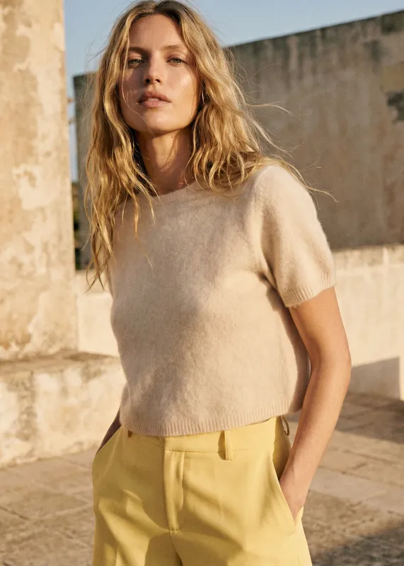 Eugeney Cashmere Top Macadamia sold by CAMI