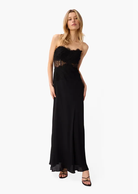 Lucienne Strapless Gown Black sold by CAMI
