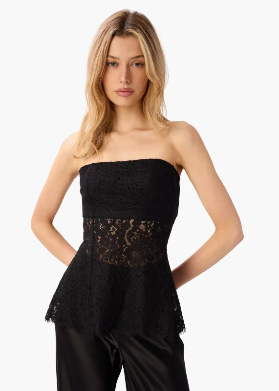 Bijou Strapless Lace Top Black sold by CAMI