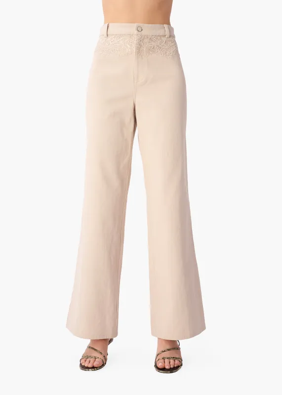 Natali Bull Denim Pant Oat made by CAMI