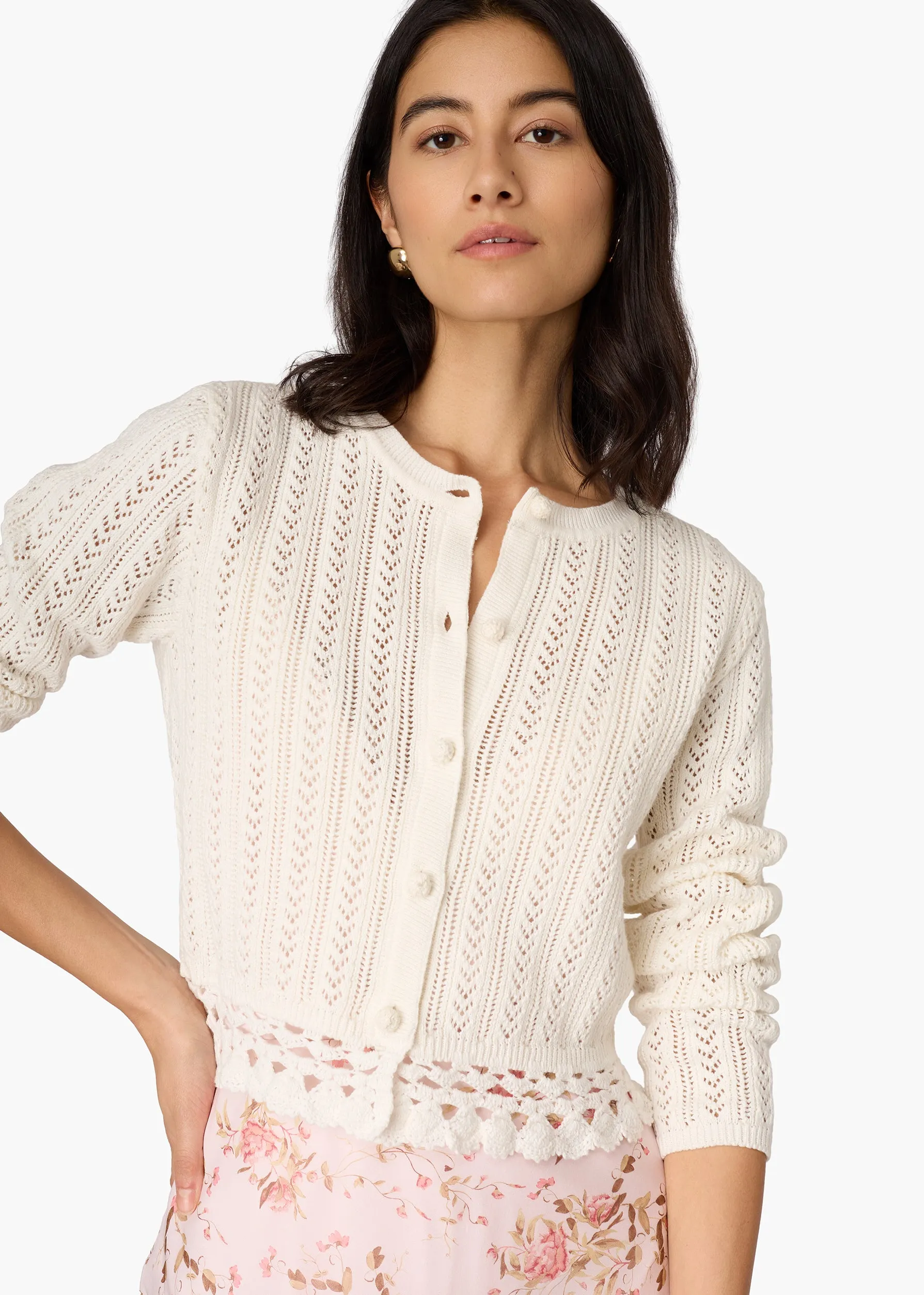 Lilibeth Pointelle Cardigan Macadamia sold by CAMI product image thumbnail 2