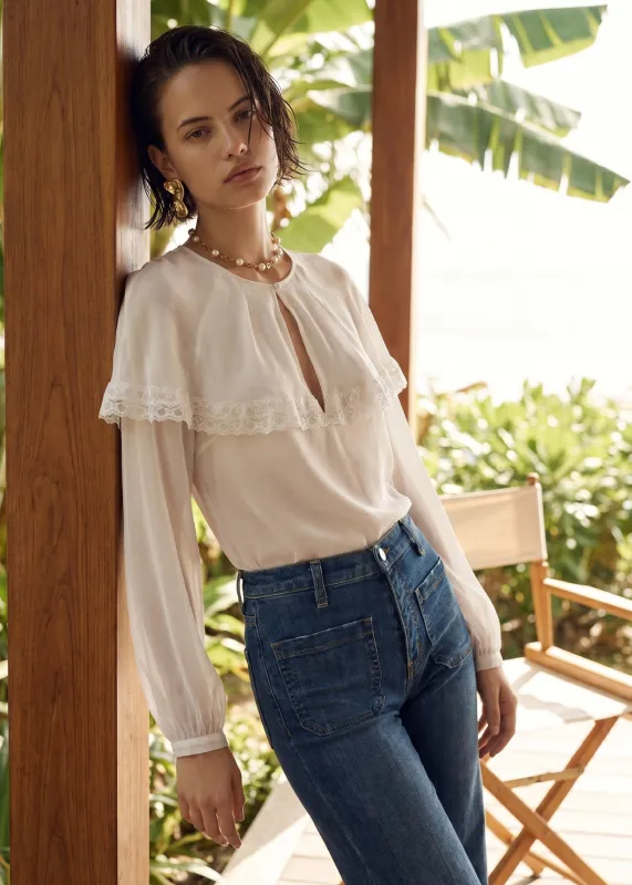 Marila Chiffon Blouse White made by CAMI