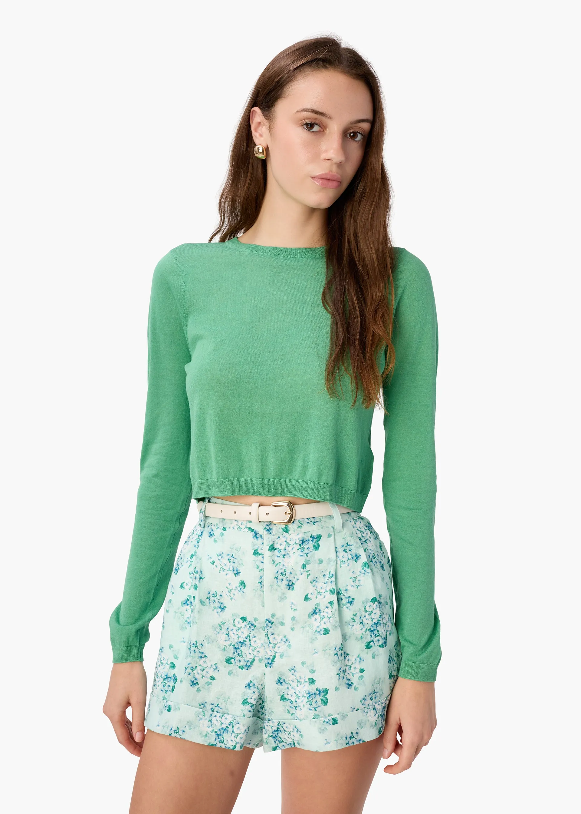 Jaye Cropped Knit Top Meadow sold by CAMI
