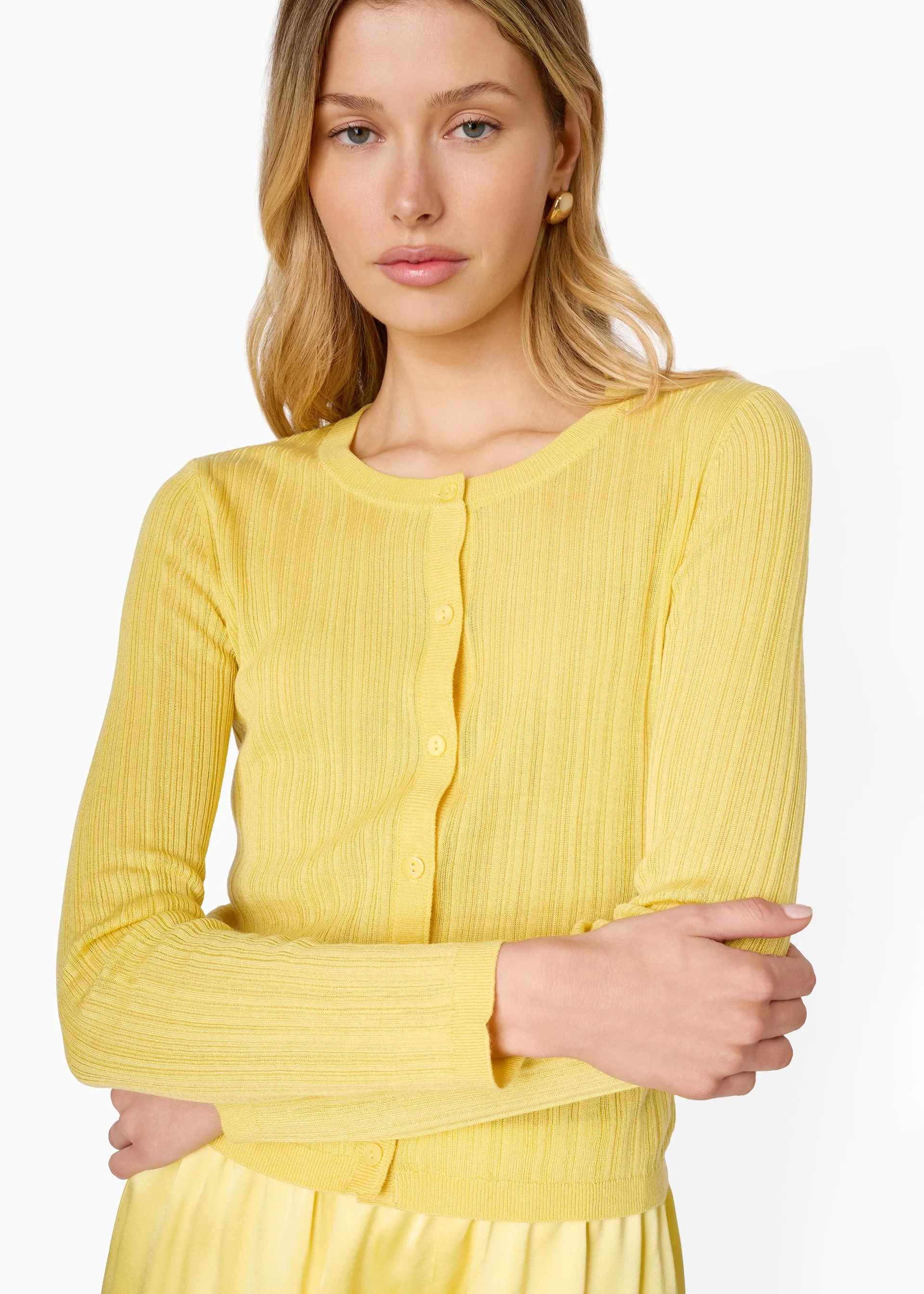 Maura Lightweight Cardigan Custard sold by CAMI product image thumbnail 4